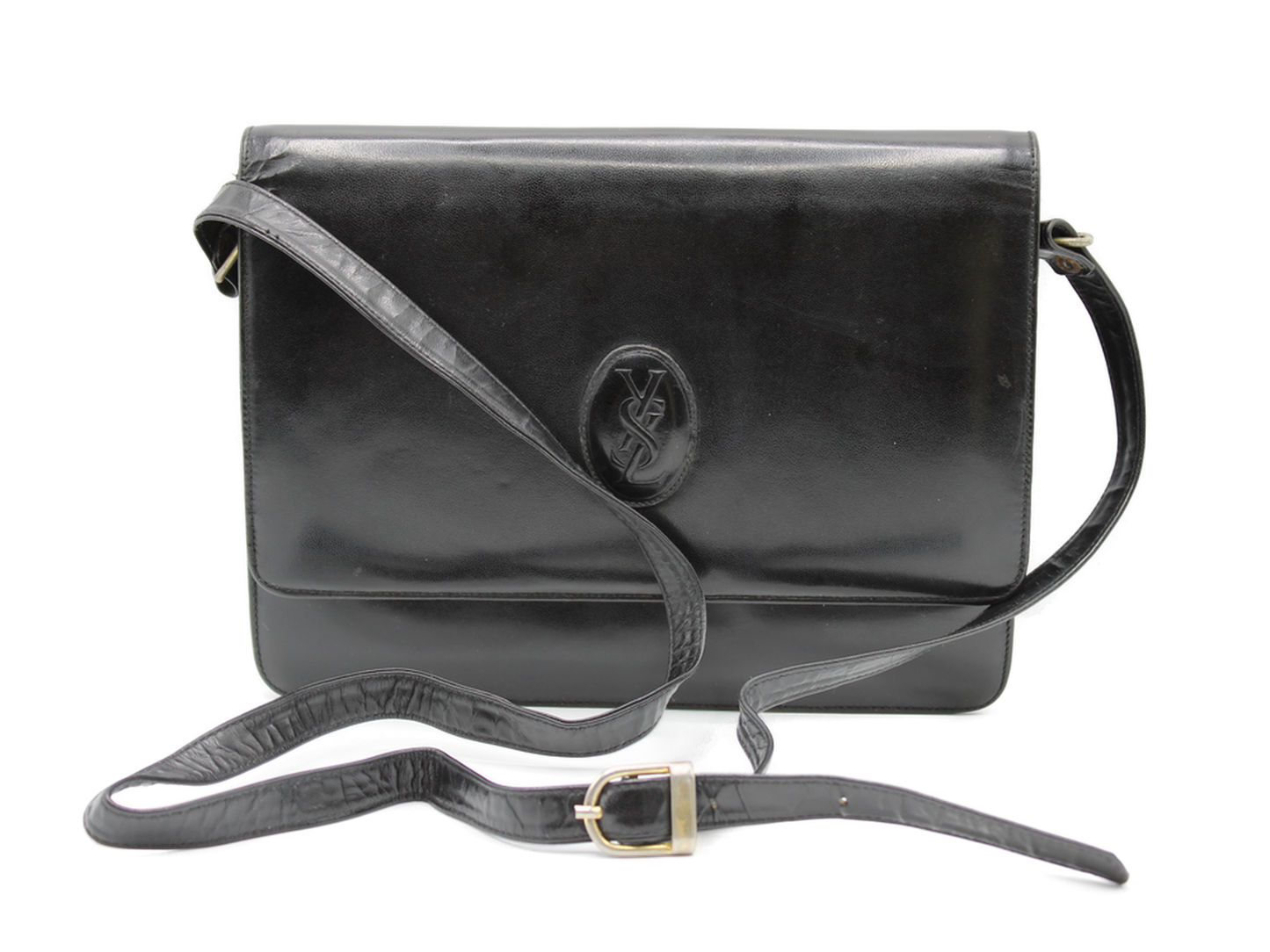 Yves Saint Laurent Medium Le 61 Satchel Black Leather Bag front