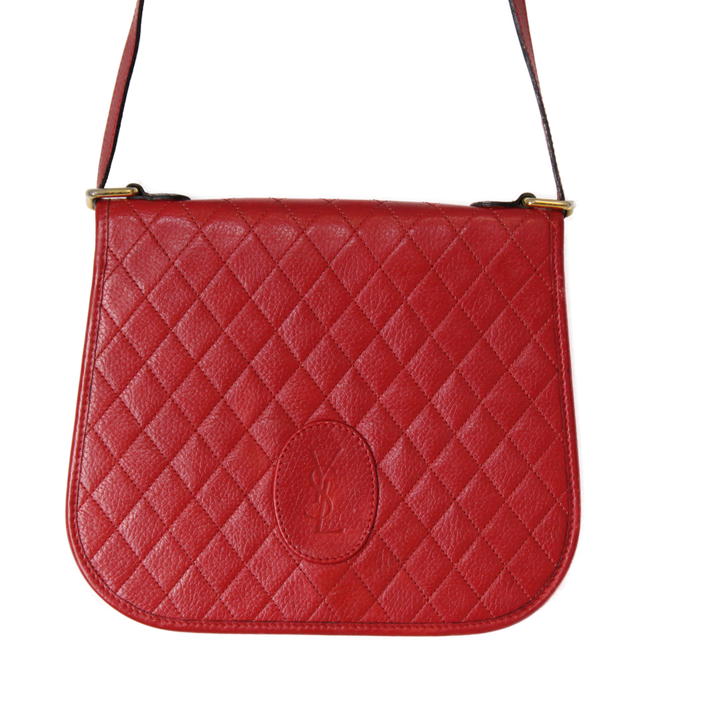 Yves Saint Laurent Red Quilted Leather Crossbody Bag