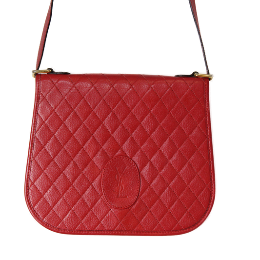 Yves Saint Laurent Red Quilted Leather Crossbody Bag