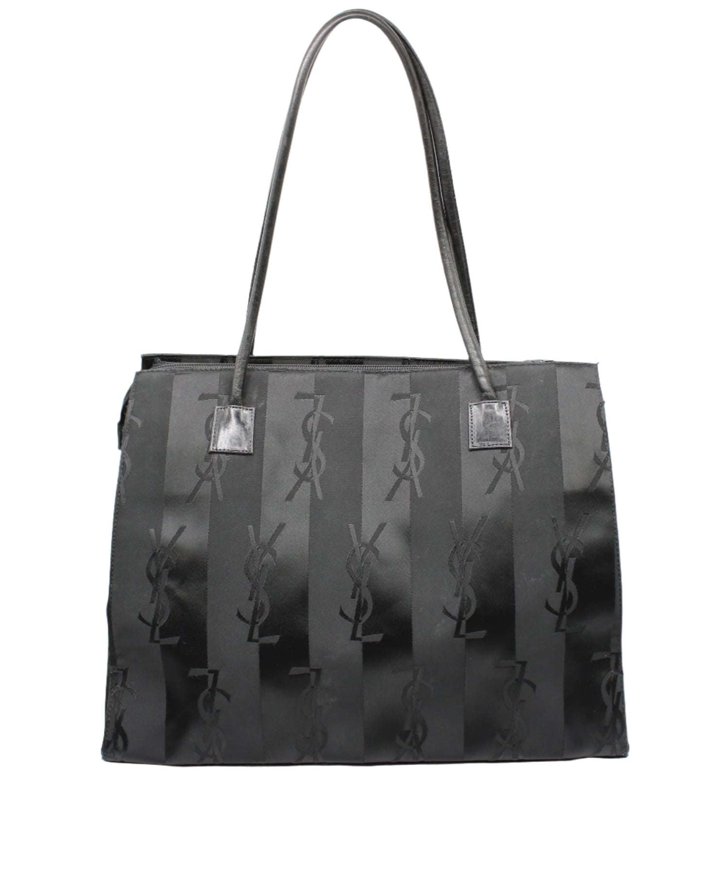 Yves Saint Laurent Black Canvas Logo Tote Bag