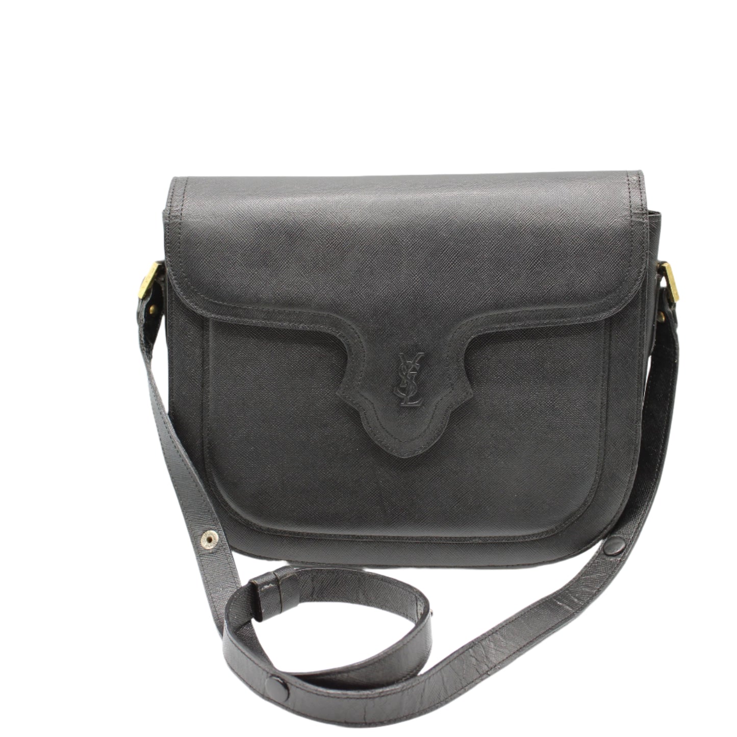 Yves Saint Laurent Black Leather Flap Crossbody Bag #2
