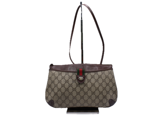 Gucci Ophidia Cloth GG Sherry Leather Trim Crossbody Bag Vintage