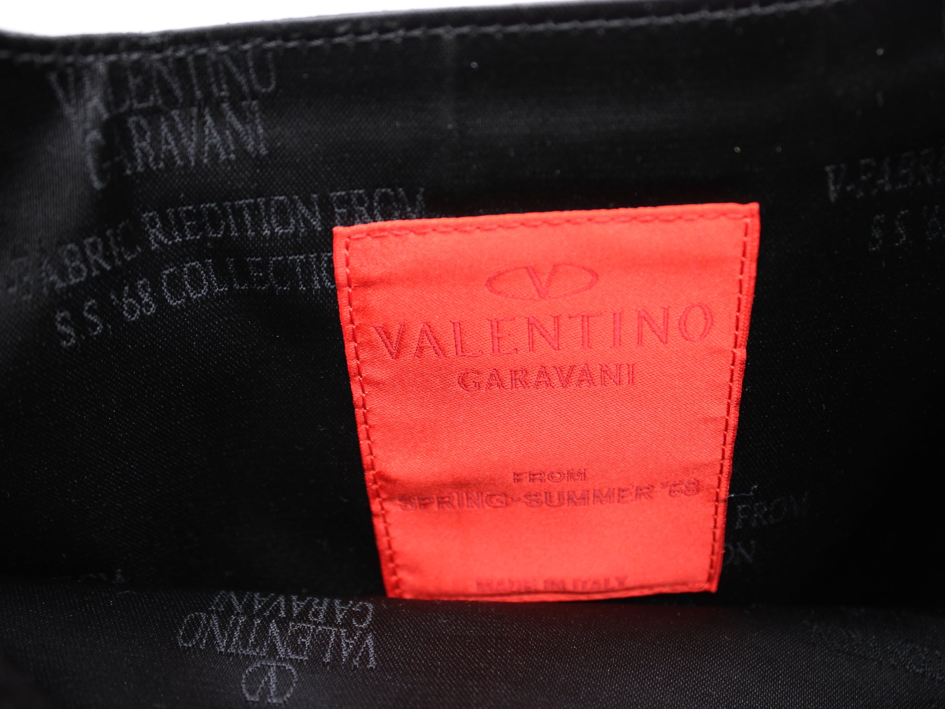 Valentino Garavani Black Cloth Leather Crossbody Bag V Logo label view