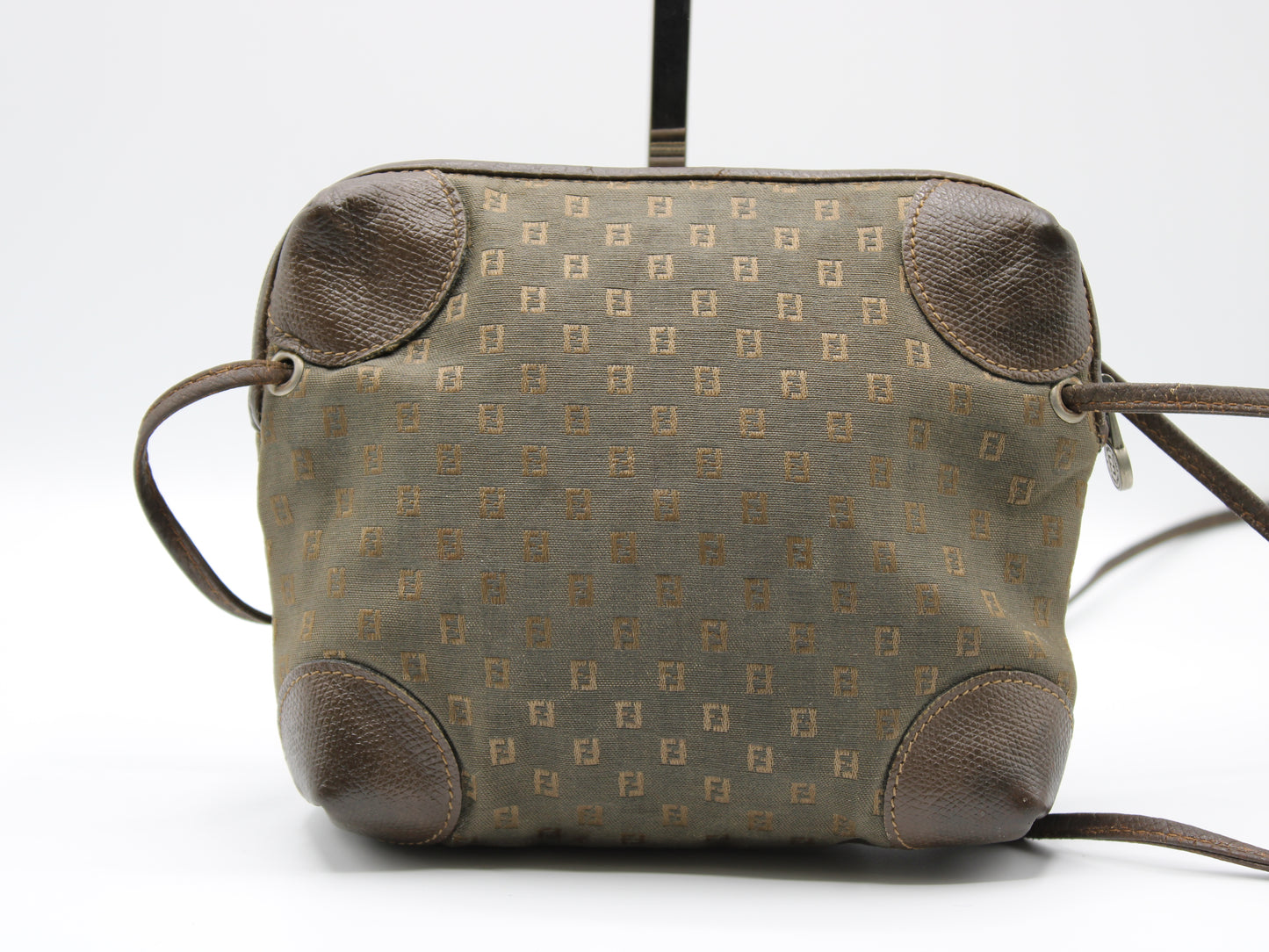 Fendi Bag FF Canvas Crossbody Mini Brown Vintage