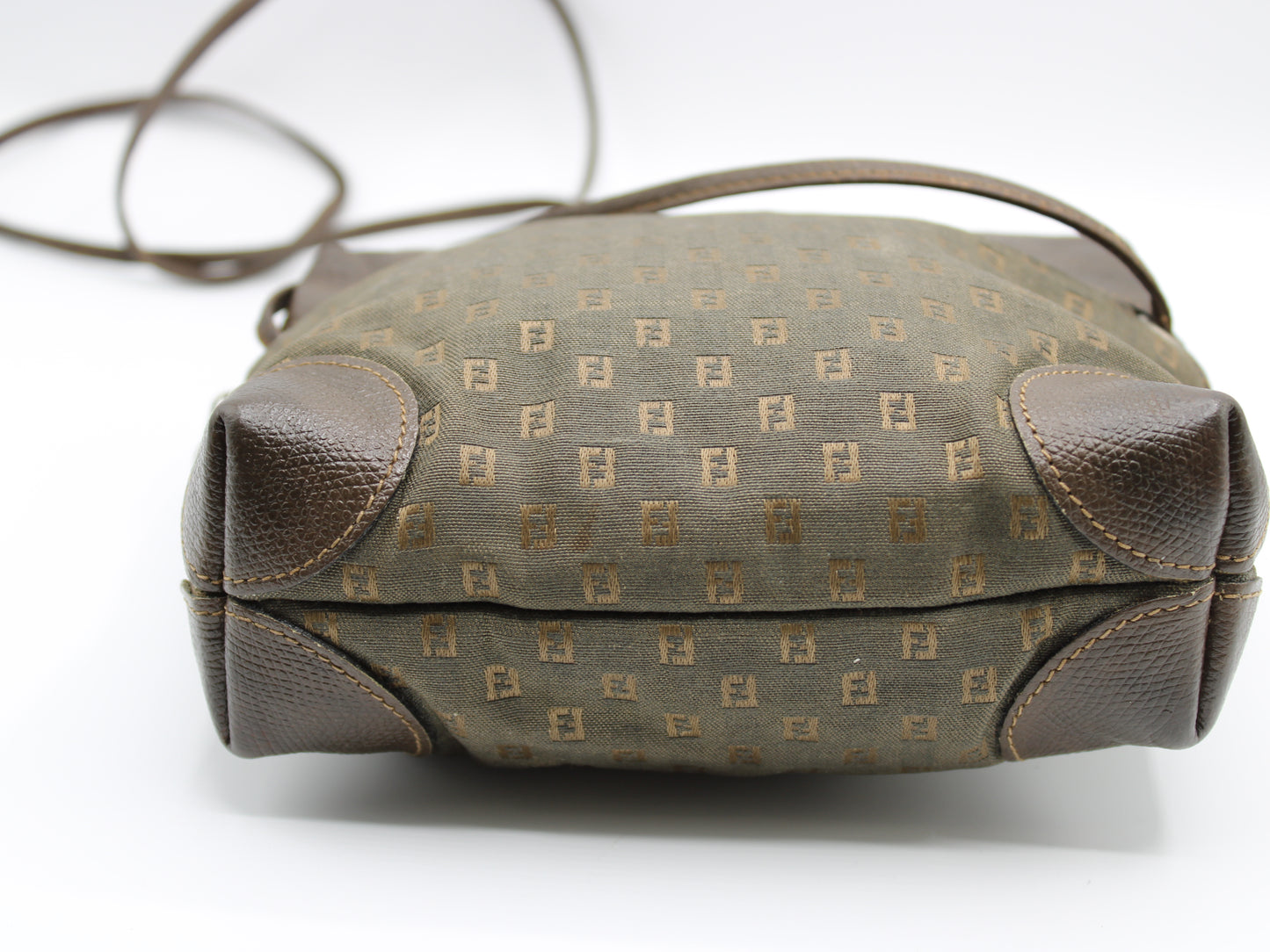 Fendi Bag FF Canvas Crossbody Mini Brown Vintage