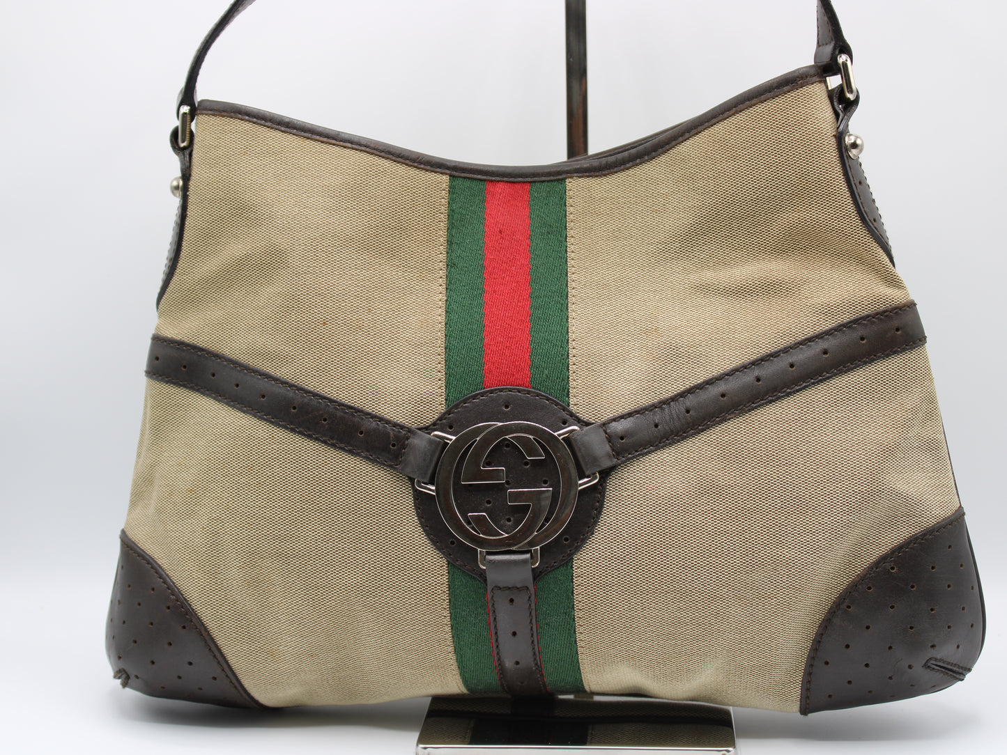 Gucci Ophidia Hobo Bag Canvas Web GG Reins Vintage