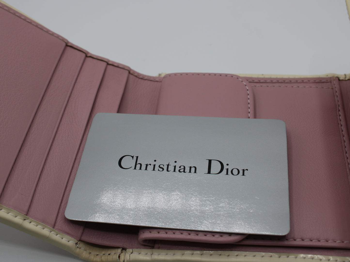 Christian Dior Trotter Wallet Iconic Rhinestone Glamour Number 1 open view card