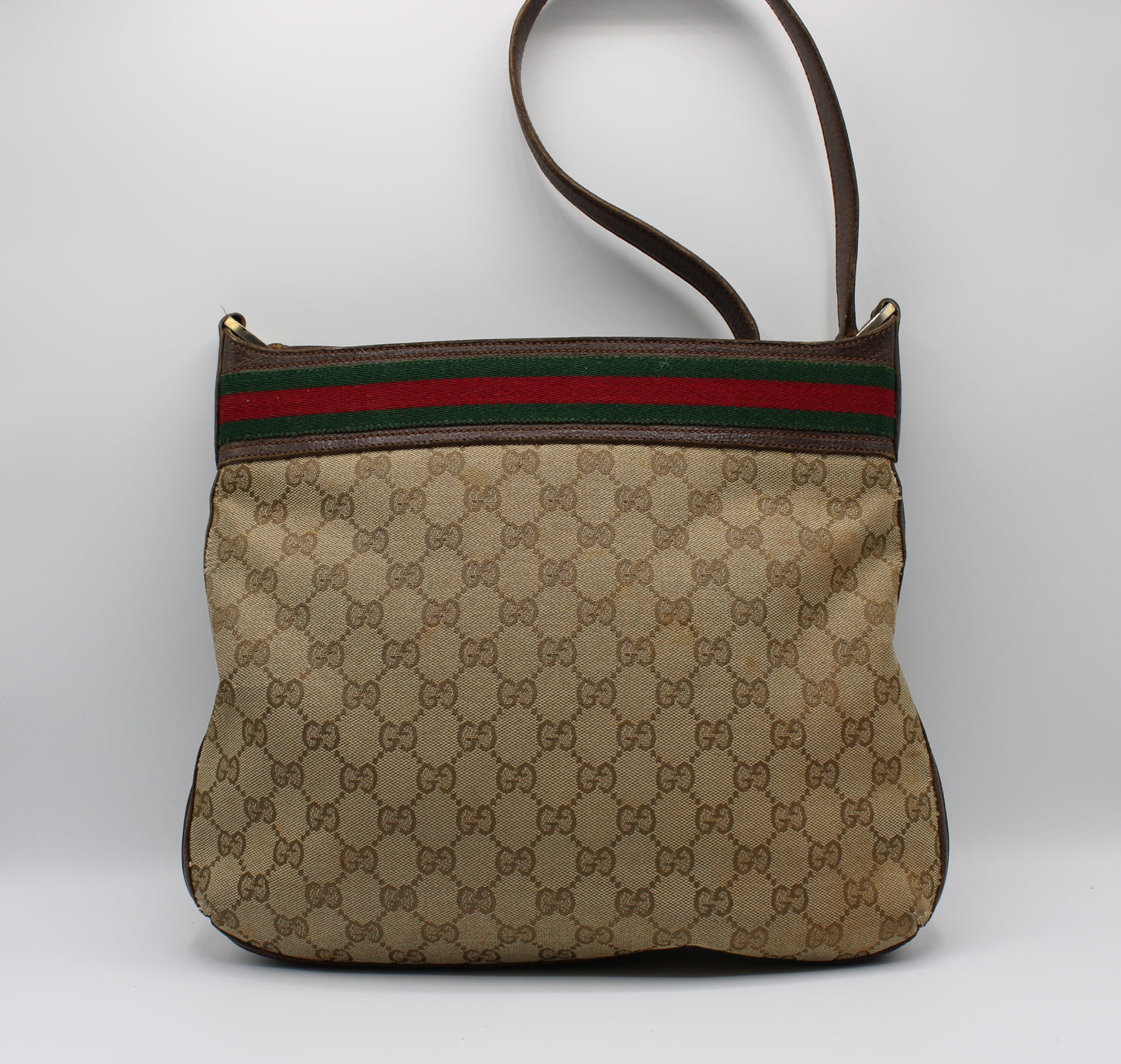 Gucci Bag Ophidia Hobo GG Brown Canvas Charm Vintage