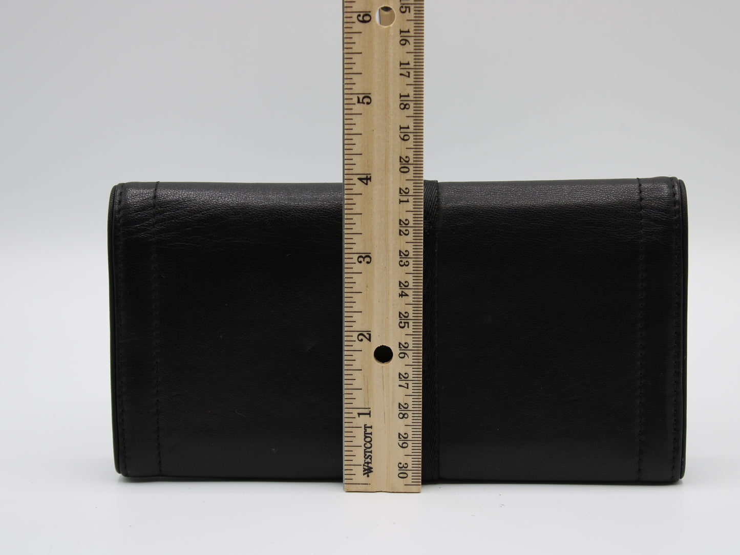 Christian Dior Black Leather Continental Wallet Classic Logo Vintage