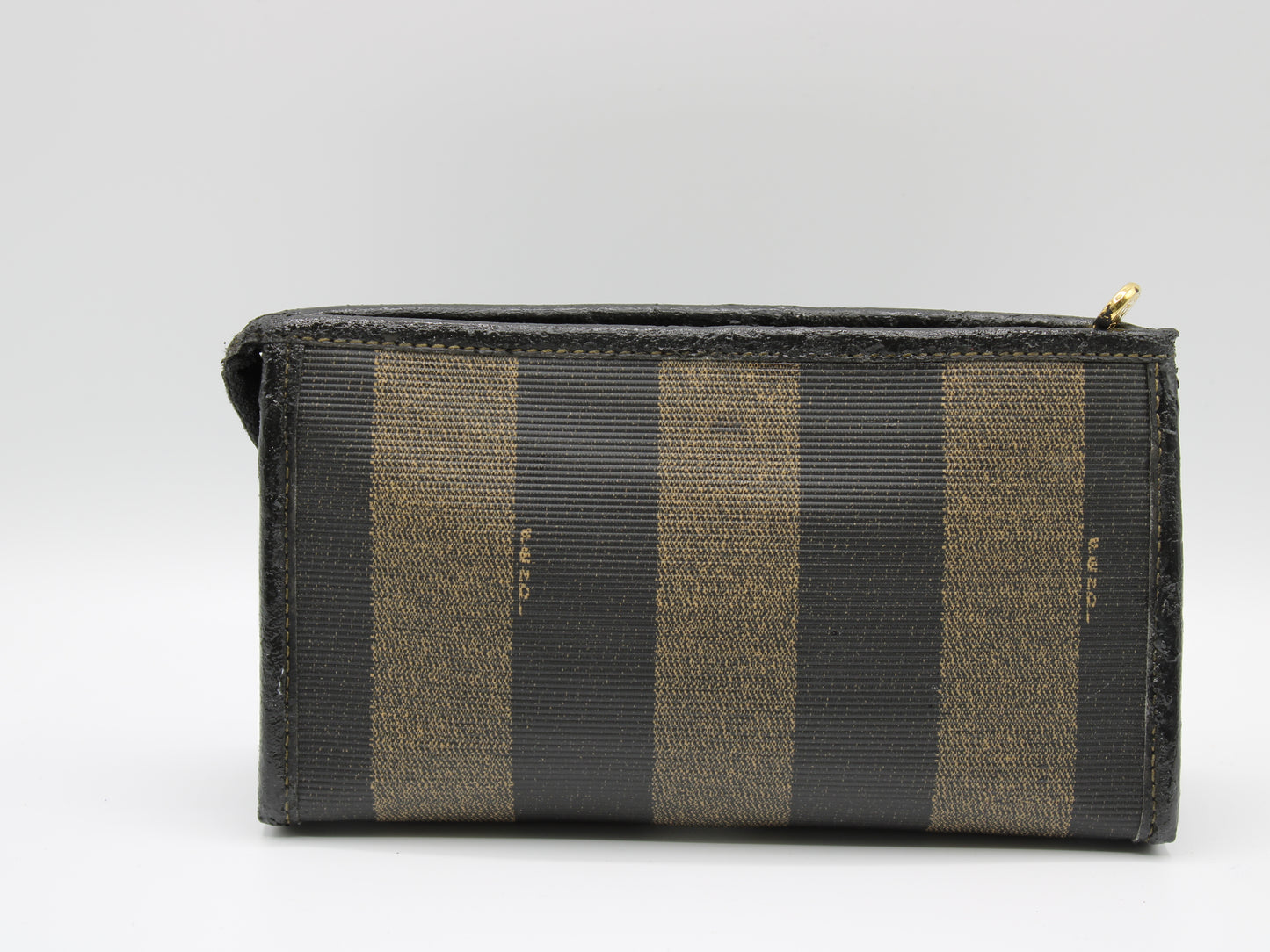 Fendi Clutch Pequin Striped Pattern Cosmetic Pouch Vintage