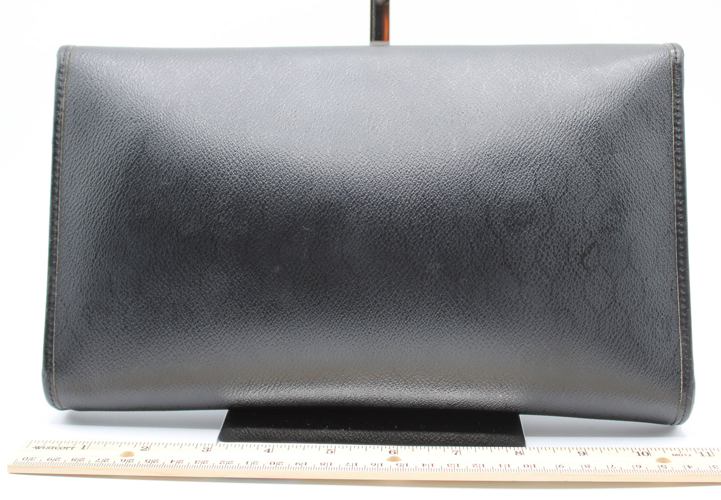 Christian Dior Clutch Black Trotter Leather Pattern Vintage