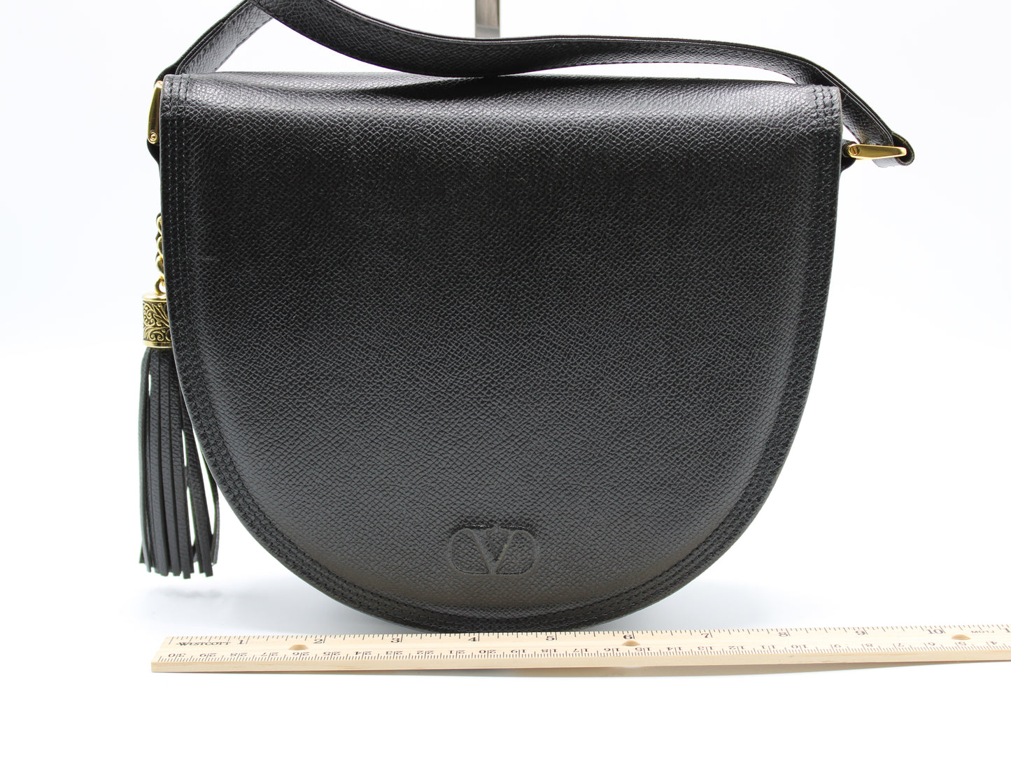 Valentino Garavani Bag Crossbody Saddle Black Leather Vintage