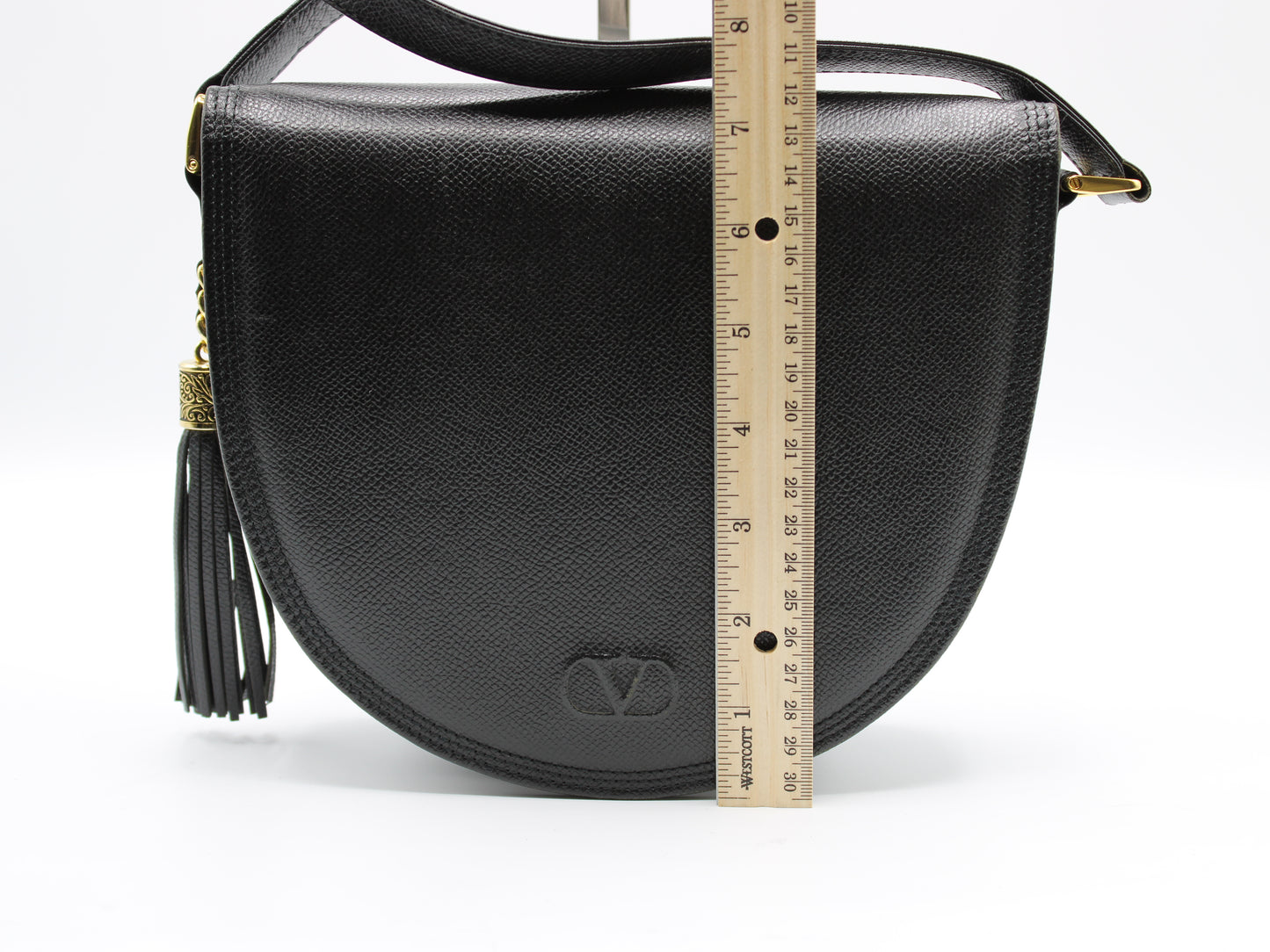 Valentino Garavani Bag Crossbody Saddle Black Leather Vintage