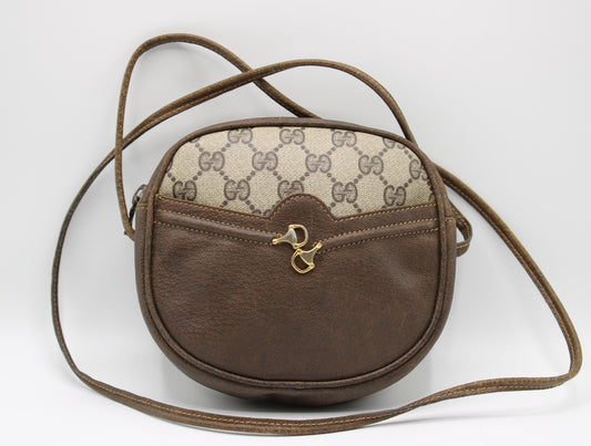 Gucci Horsebit 1955 Shoulder Bag Brown Leather GG Pattern