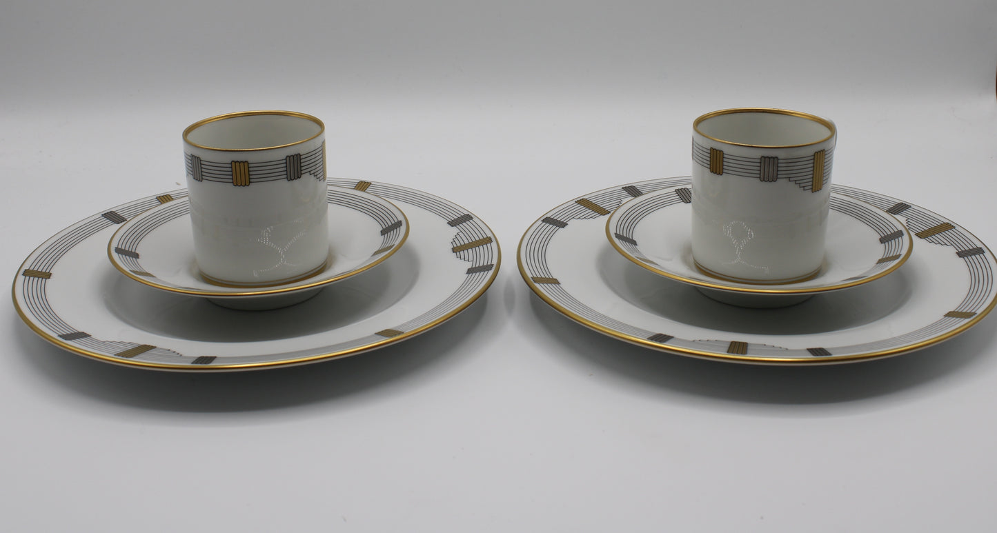 Christian Dior Godron Demitasse Porcelain Cup Plate Set