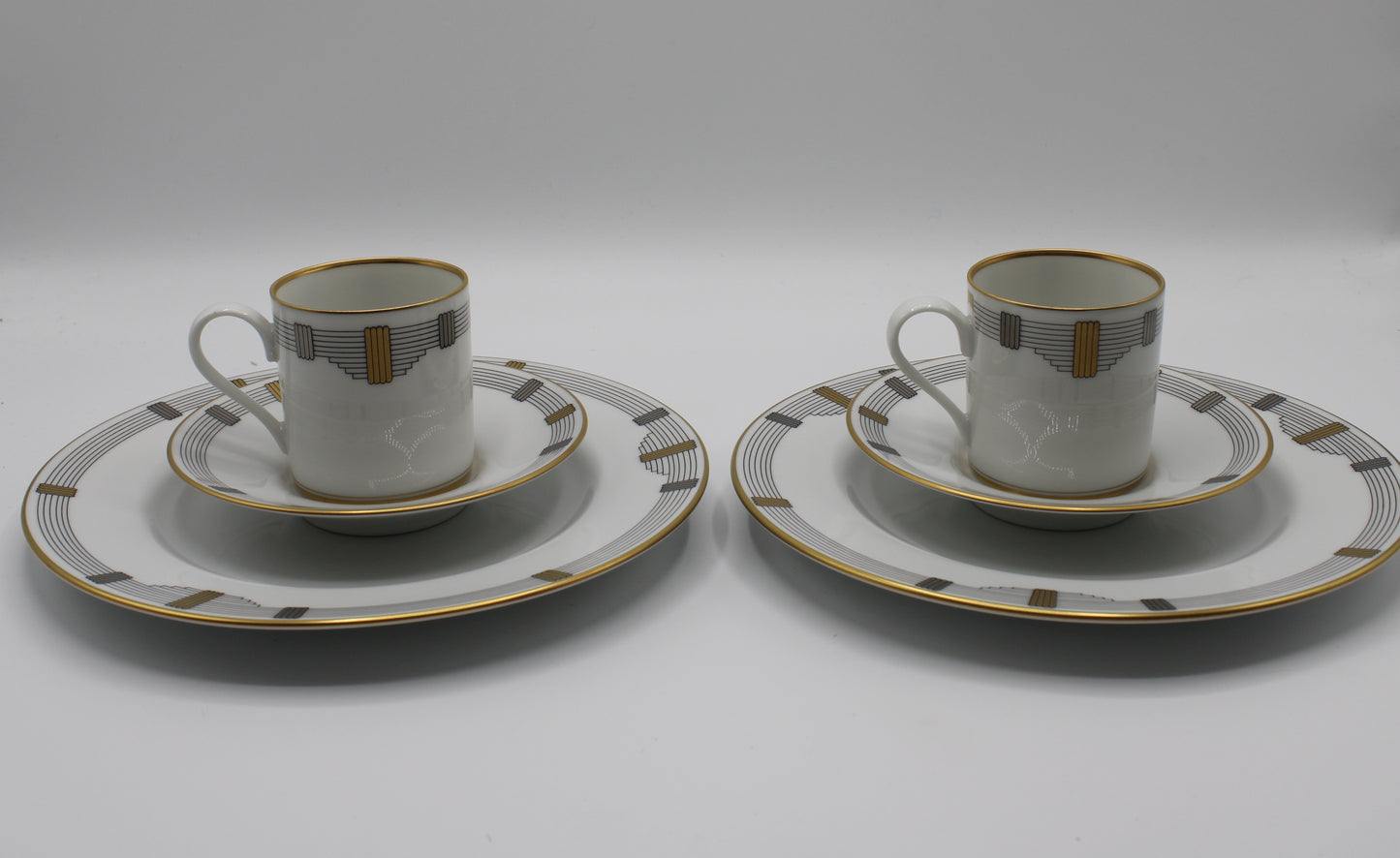 Christian Dior Godron Demitasse Porcelain Cup Plate Set