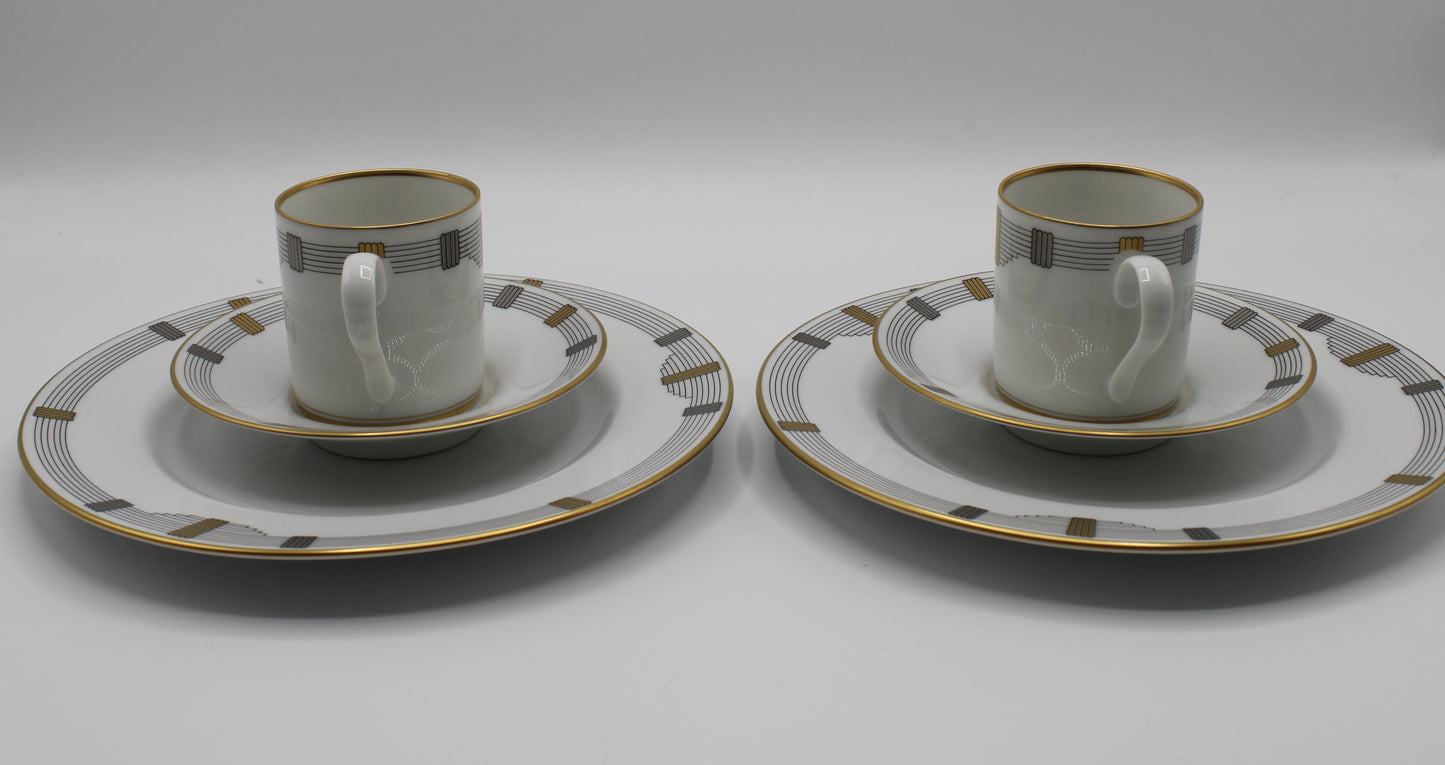 Christian Dior Godron Demitasse Porcelain Cup Plate Set