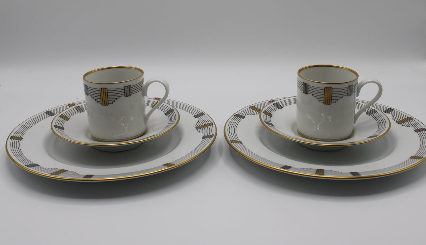 Christian Dior Godron Demitasse Porcelain Cup Plate Set