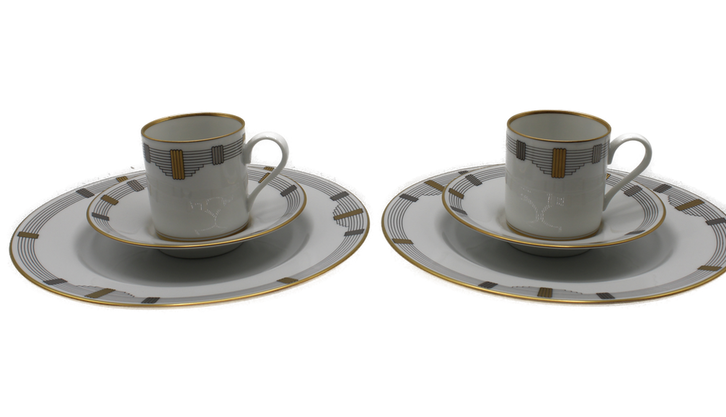 Christian Dior Godron Demitasse Porcelain Cup Plate Set