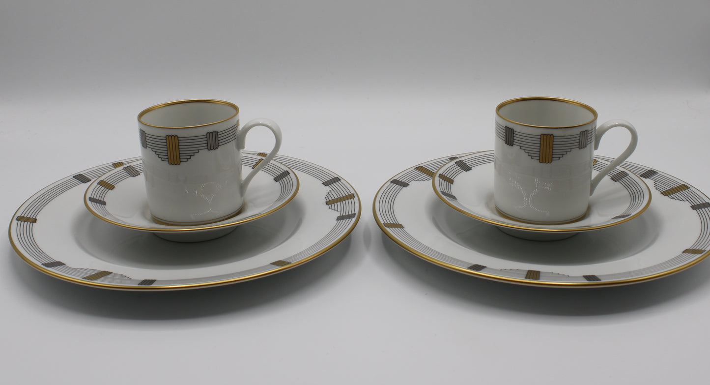 Christian Dior Godron Demitasse Porcelain Cup Plate Set