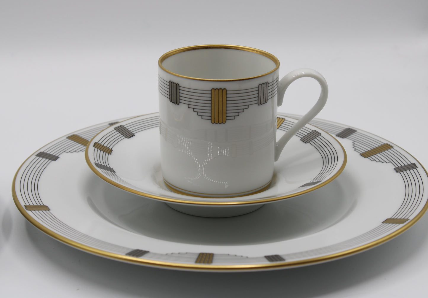 Christian Dior Godron Demitasse Porcelain Cup Plate Set