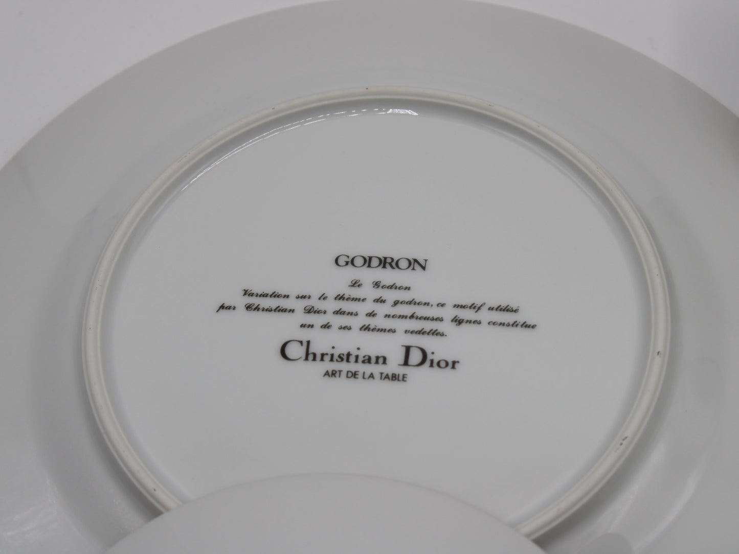 Christian Dior Godron Demitasse Porcelain Cup Plate Set