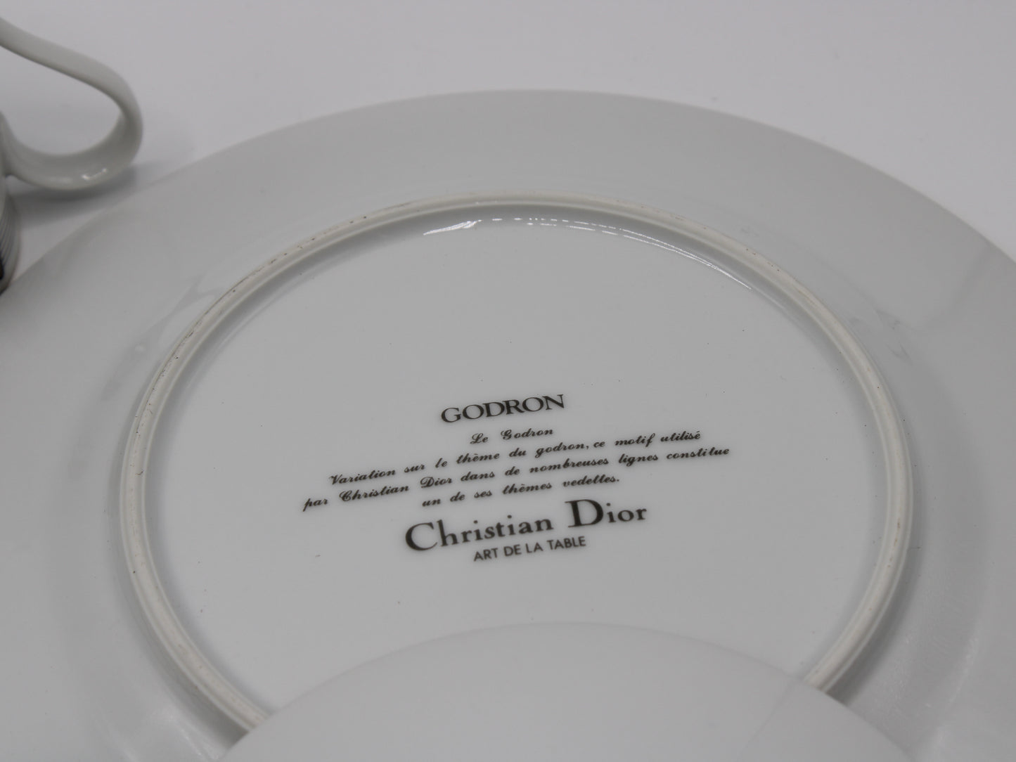 Christian Dior Godron Demitasse Porcelain Cup Plate Set