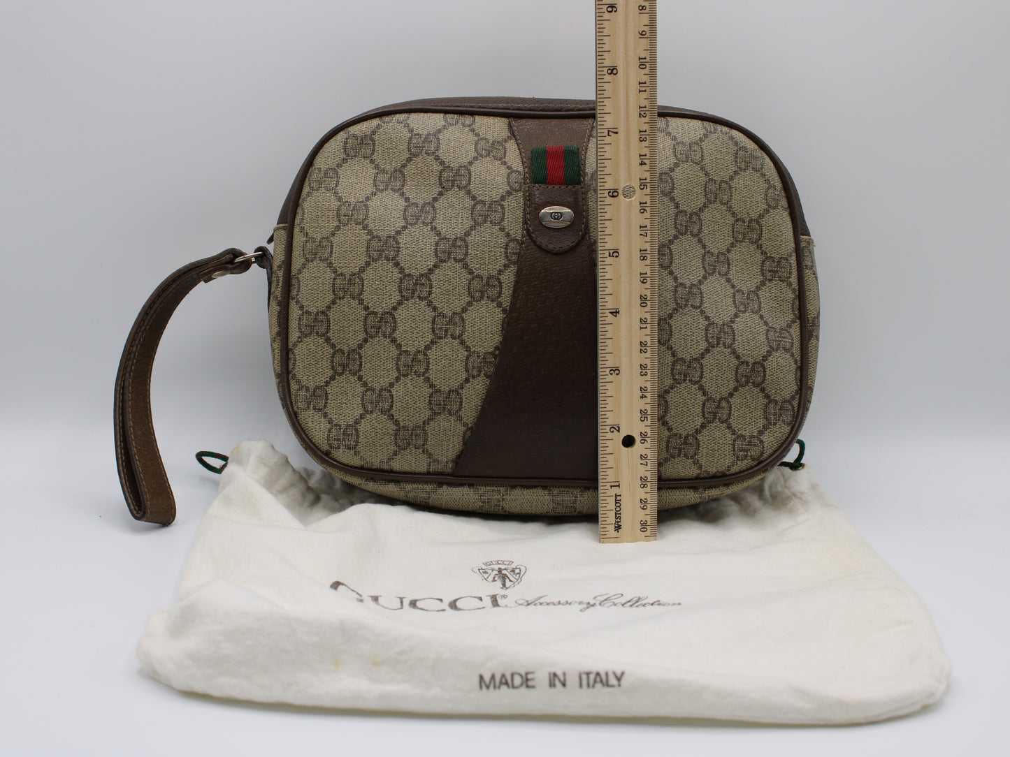 GUCCI Sherry Line GG Web Clutch Bag Vintage