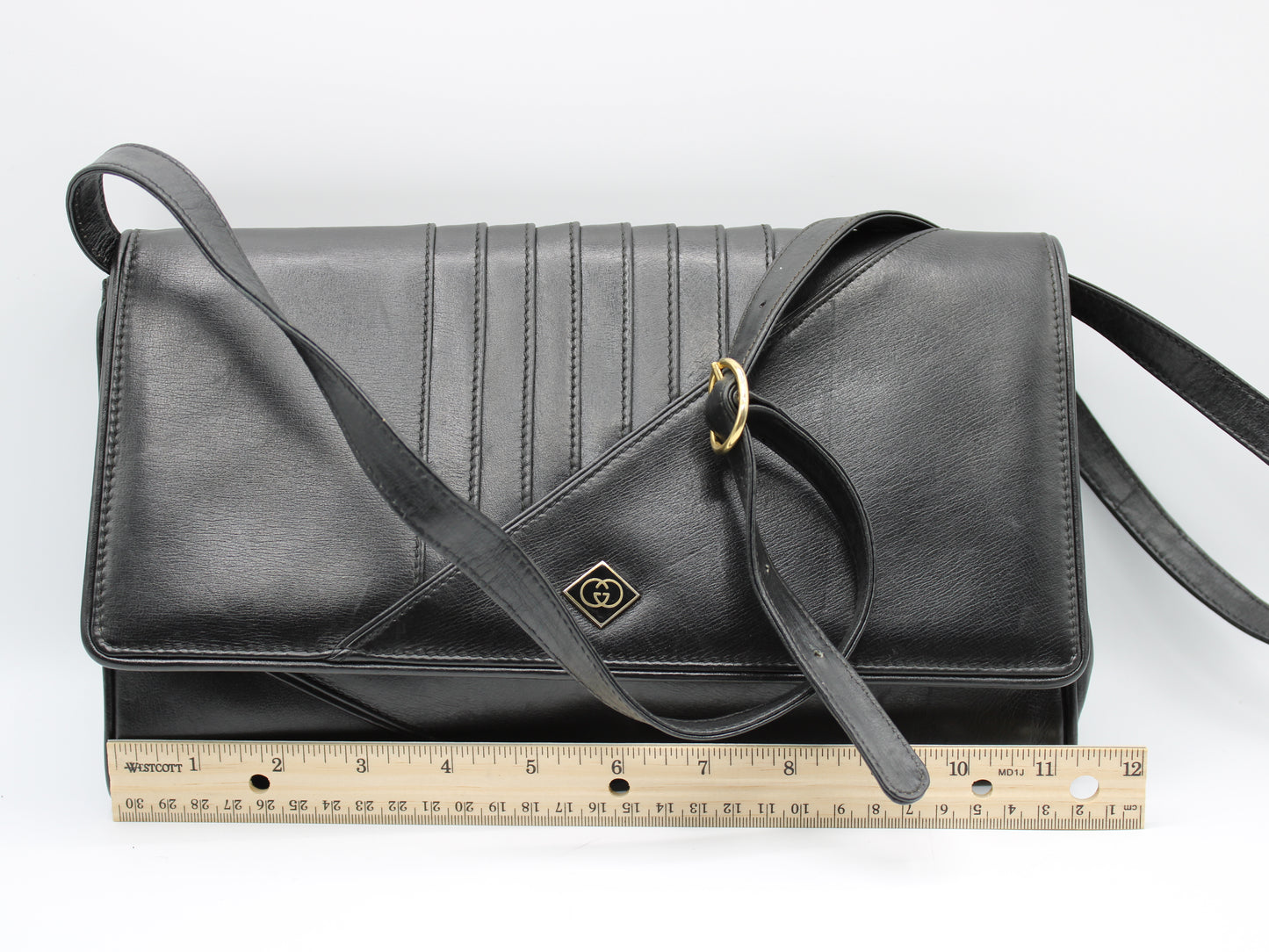 Gucci Betty Black Leather Crossbody GG Bag Vintage