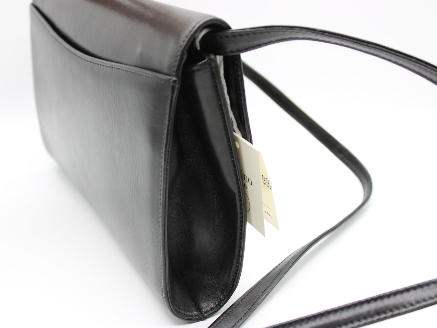 Valentino Garavani Classic Black Leather Convertible Crossbody Clutch Bag Vintage