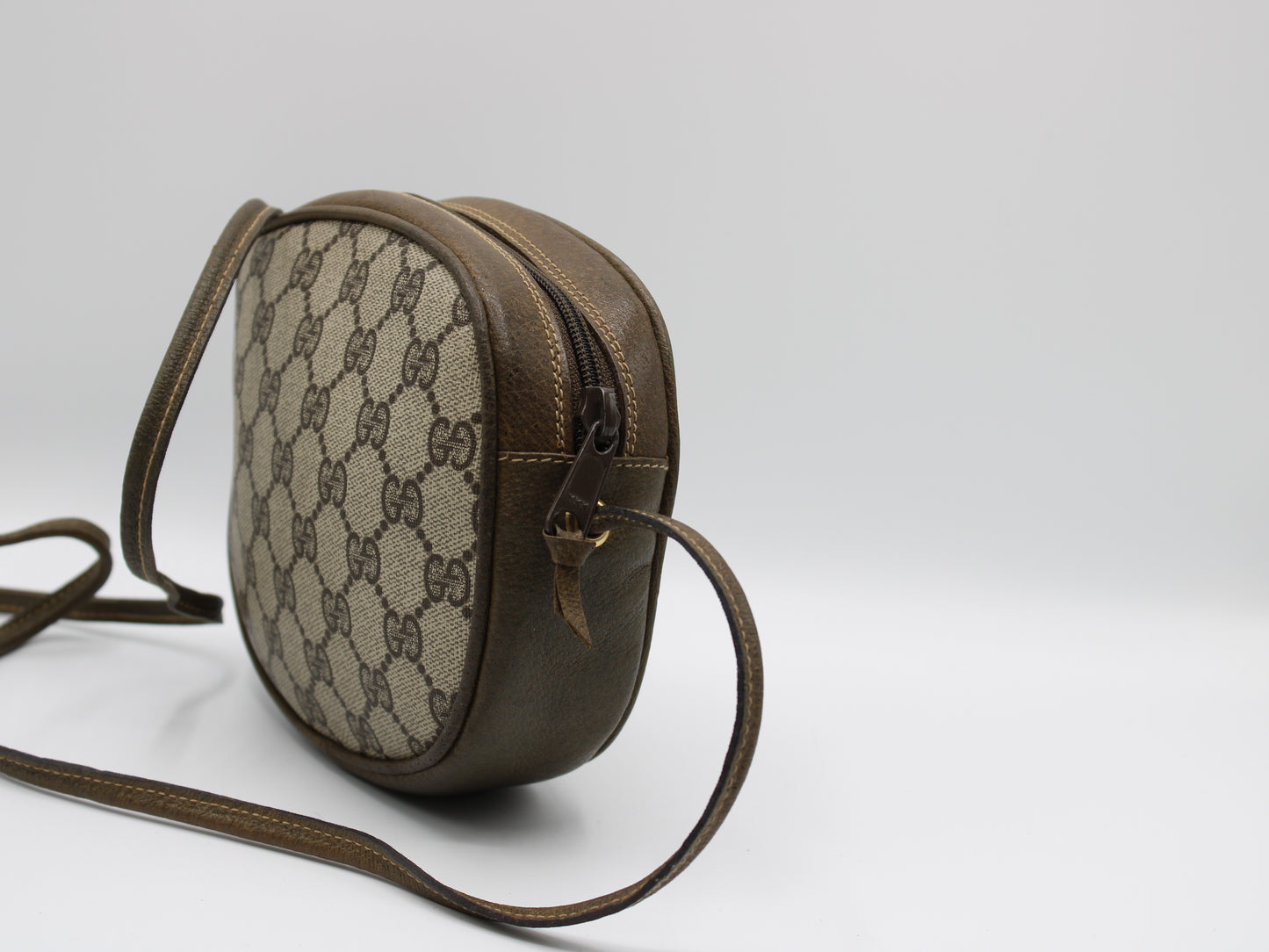 Gucci Horsebit 1955 Bag Brown Leather Canvas GG Vintage