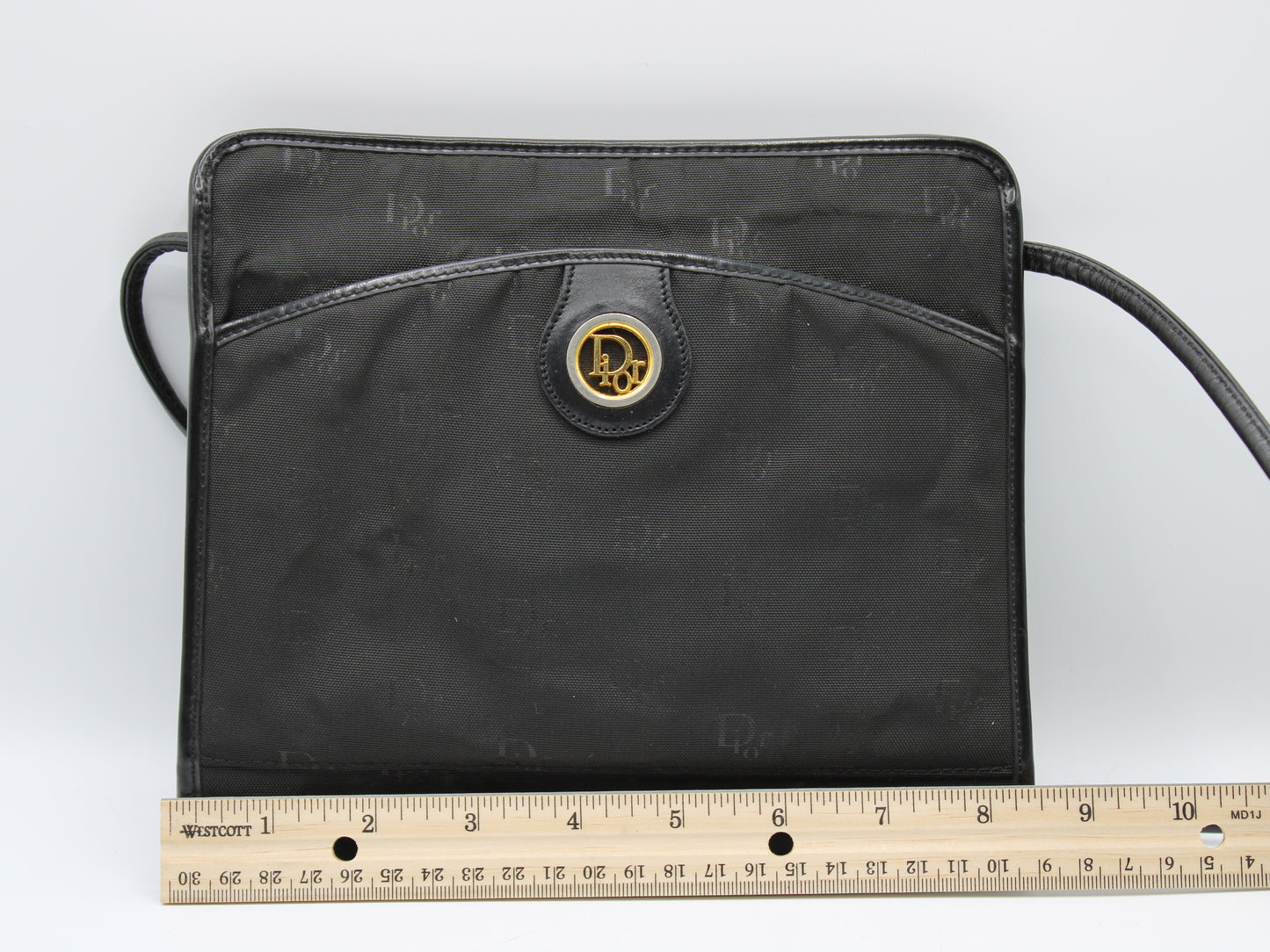 Christian Dior Bag Black Monogram Cloth Crossbody Vintage