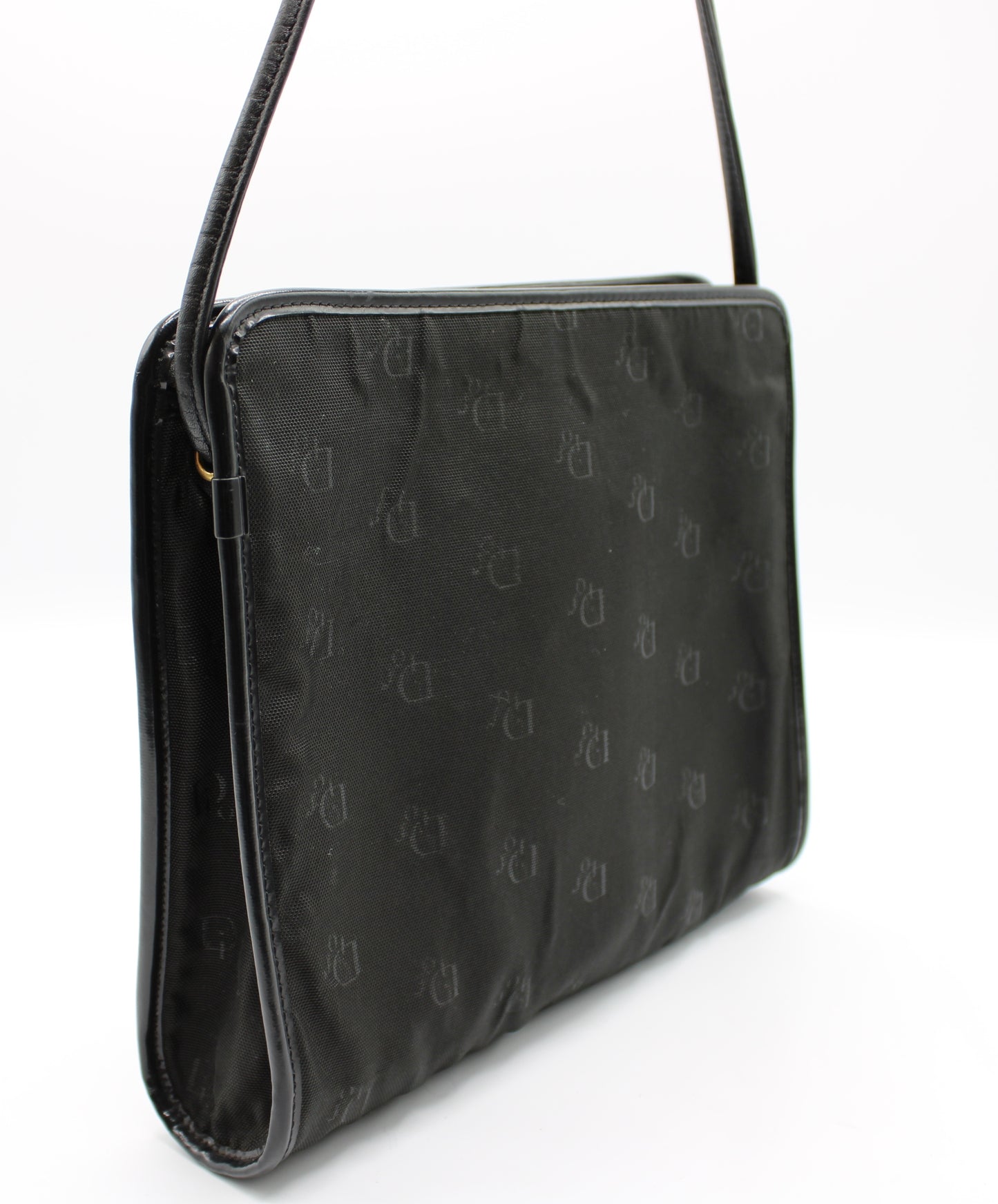 Christian Dior Bag Black Monogram Cloth Crossbody Vintage