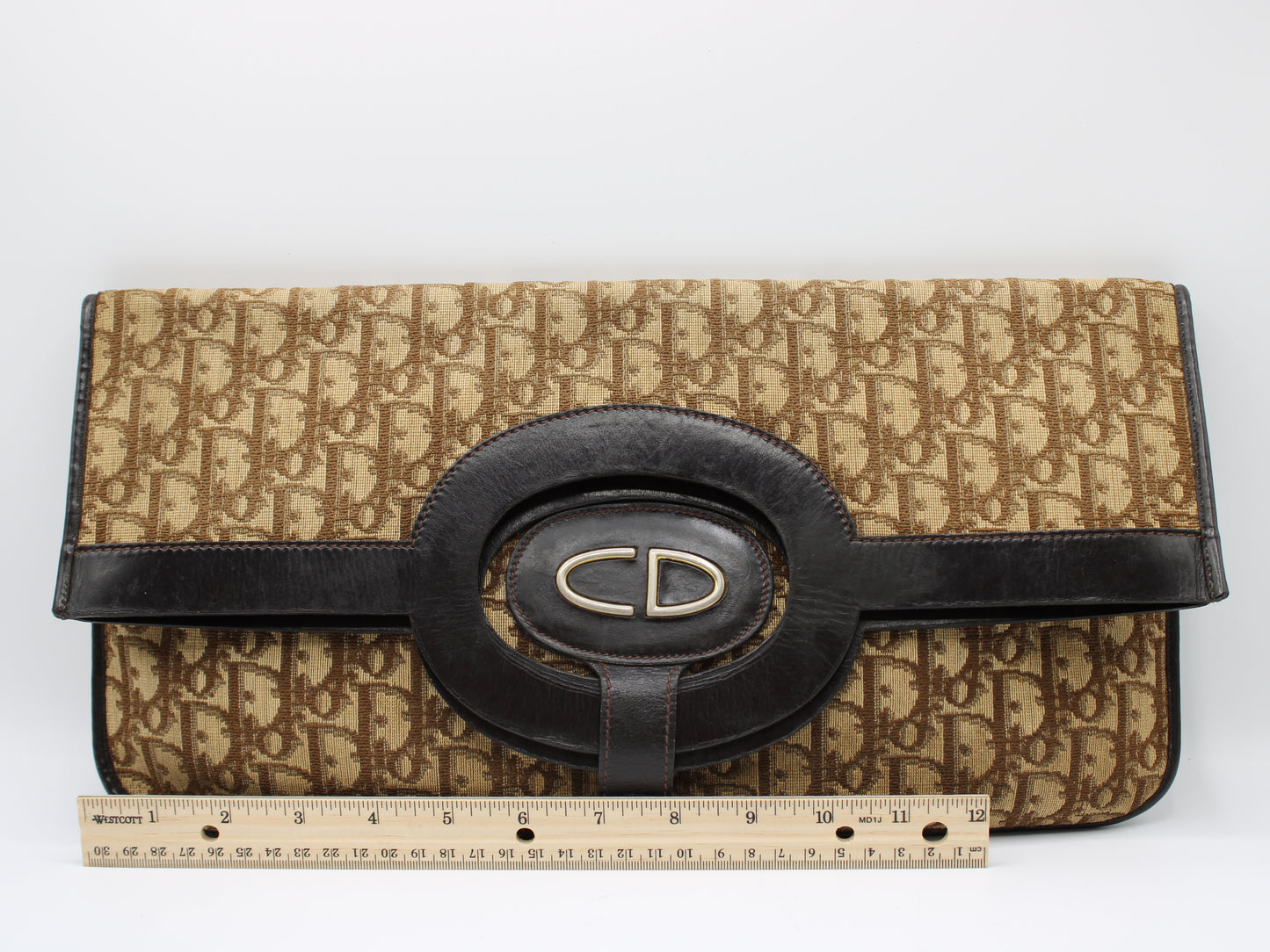 Christian Dior Fold-Over Monogram Clutch Bag Vintage