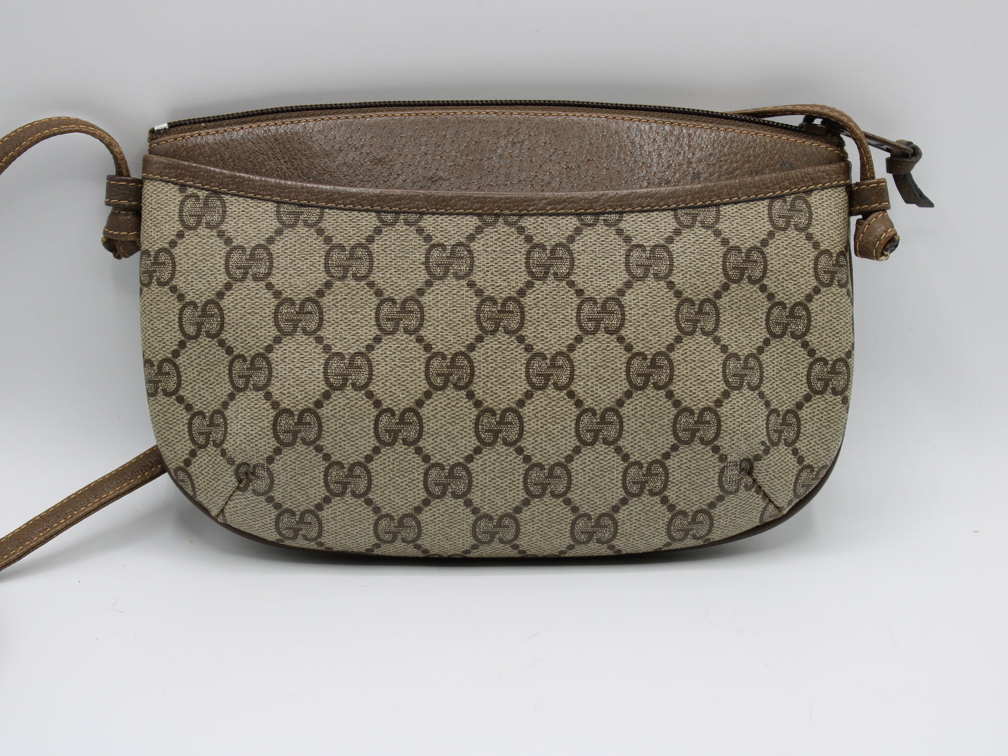 GUCCI GG Plus Brown Canvas Crossbody Bag Vintage