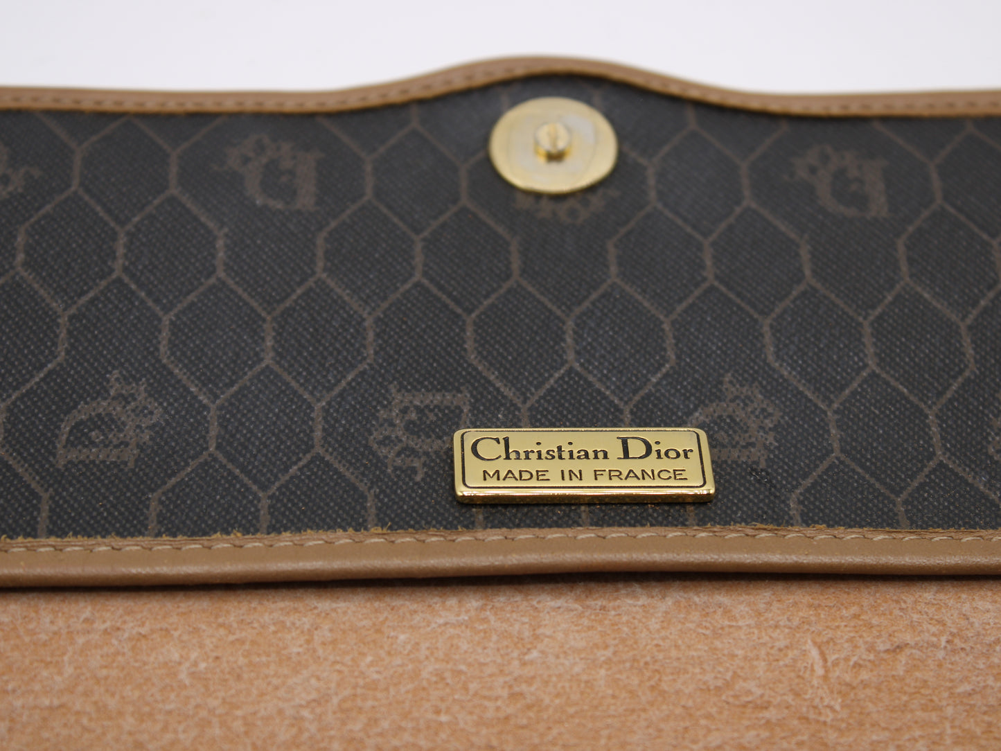 Christian Dior Honeycomb Crossbody Bag on Golden Chain Vintage