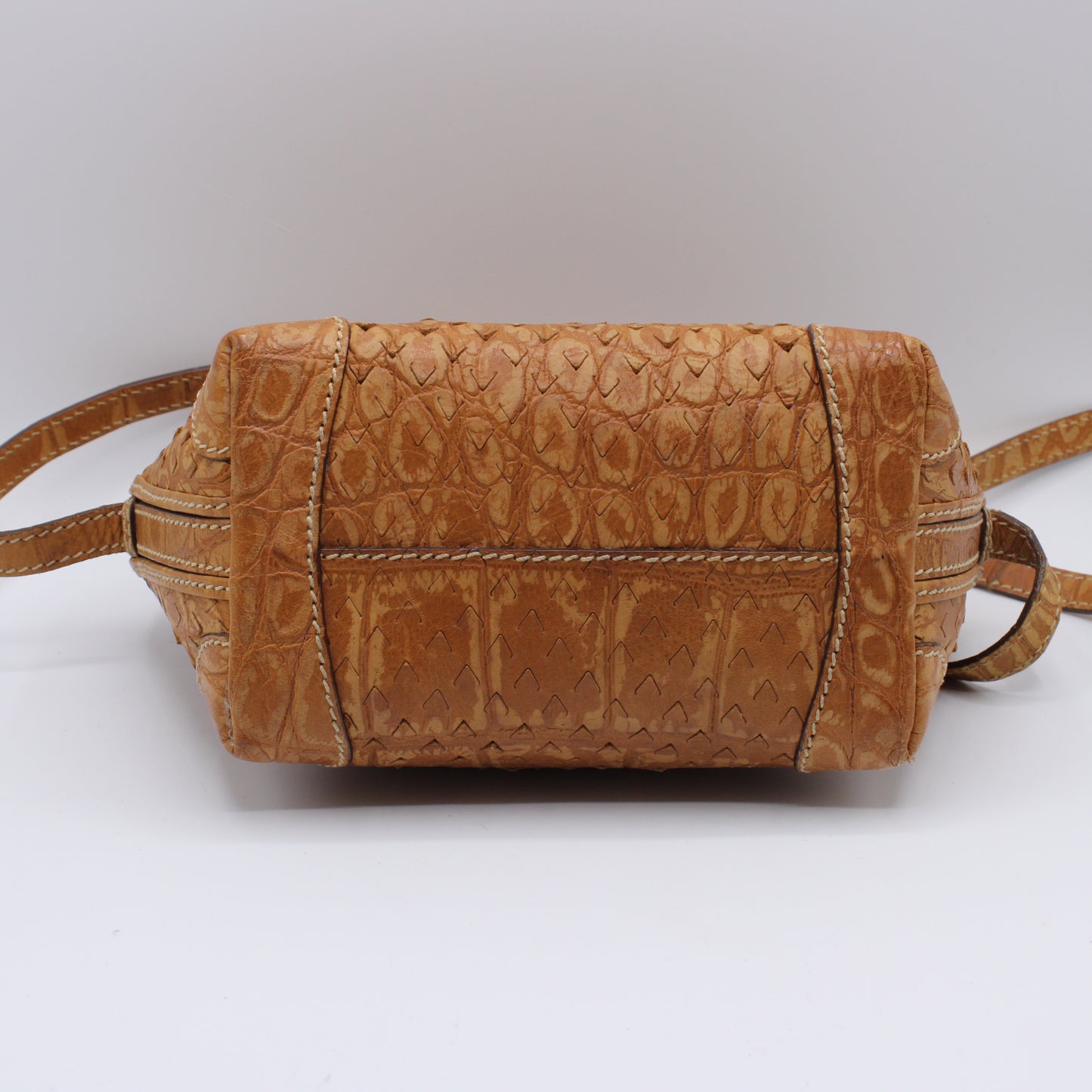 Fendi Perforated Leather Crossbody Vibrant Orange Hue Bag Vintage