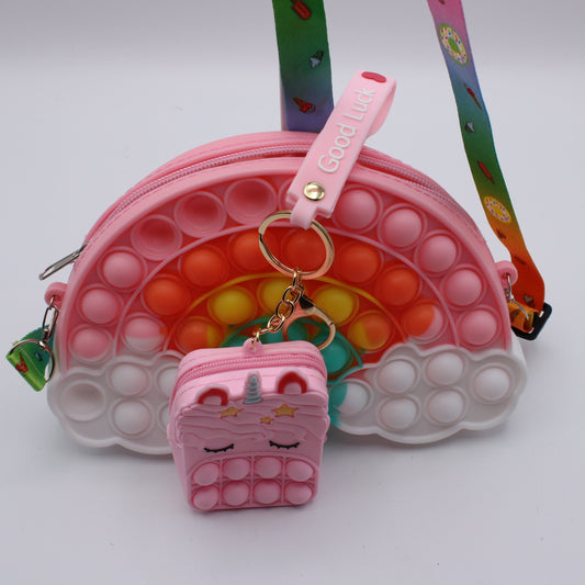 RealONot prod #4- Prod Rainbow Cloud Unicorn Fantasy Pop Crossbody Stress Anxiety Reliever Bag #4 (Copy)