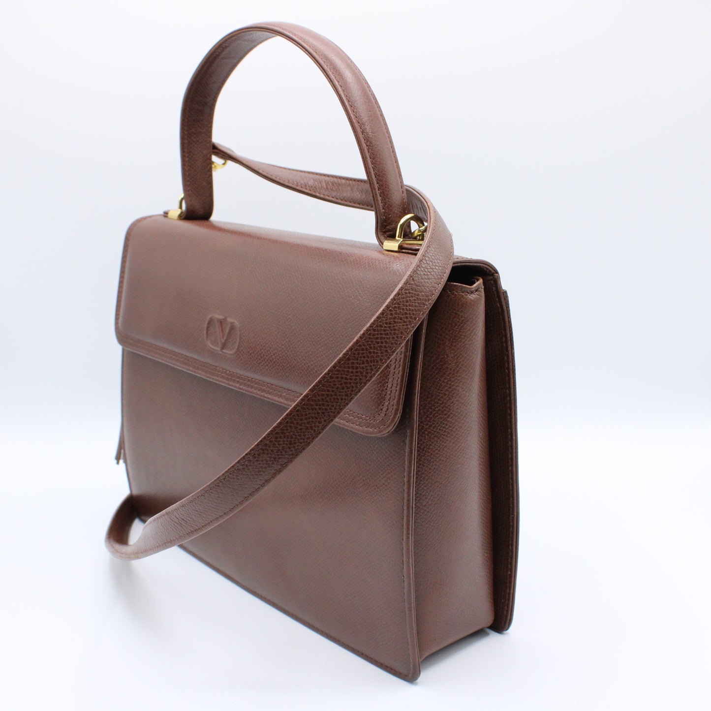 Valentino Garavani Brown Two Way Kelly Crossbody Leather Bag Vintage #2