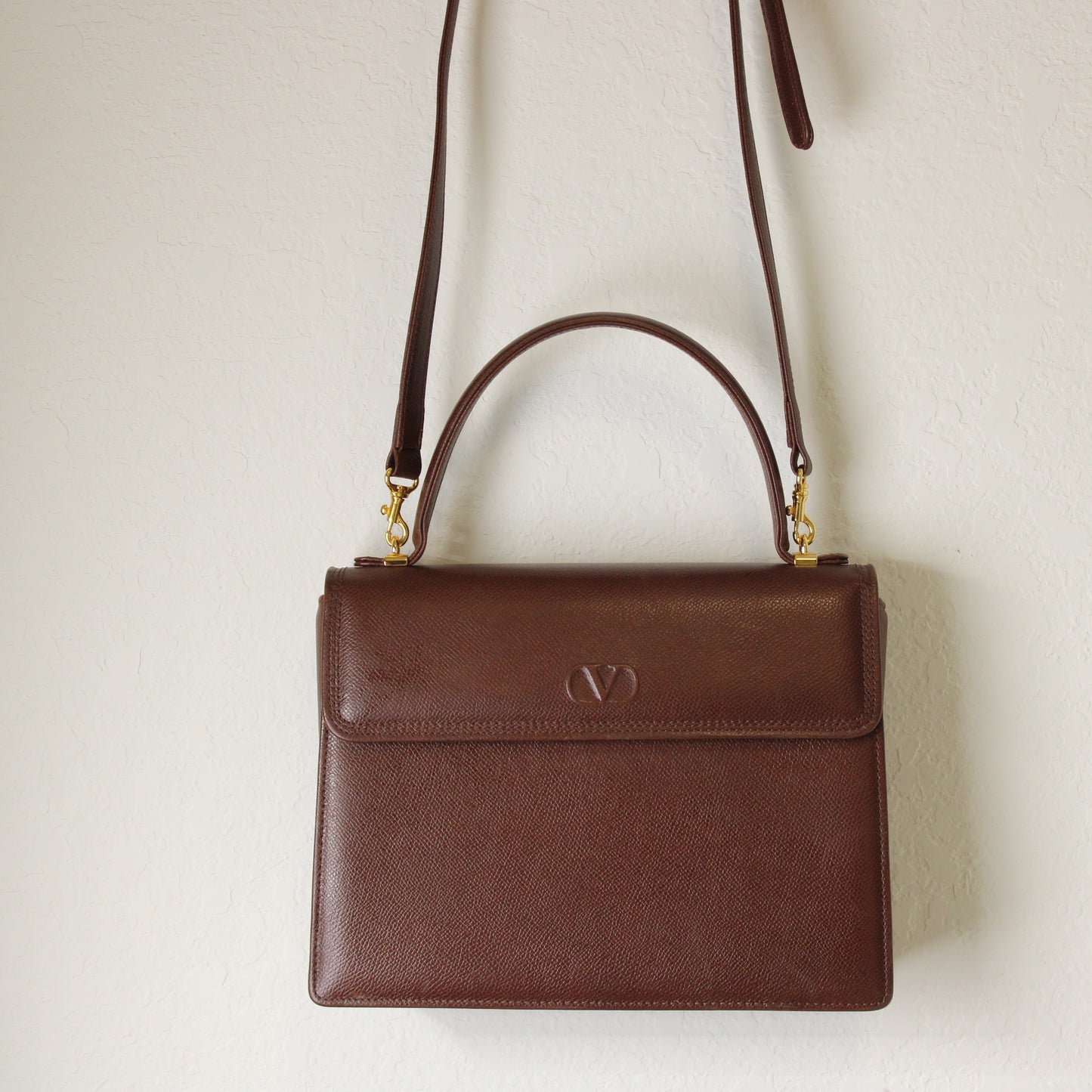 Valentino Garavani Brown Two Way Kelly Crossbody Leather Bag Vintage #2