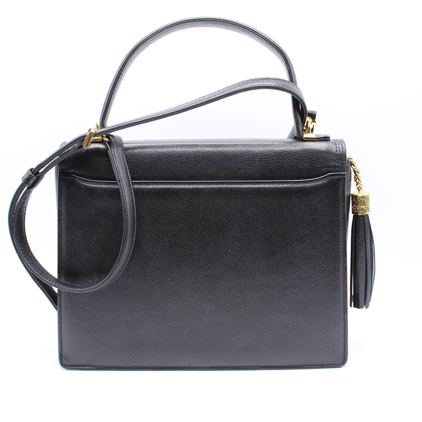 Valentino Garavani Classic Black Two-Way Kelly Crossbody Leather Bag