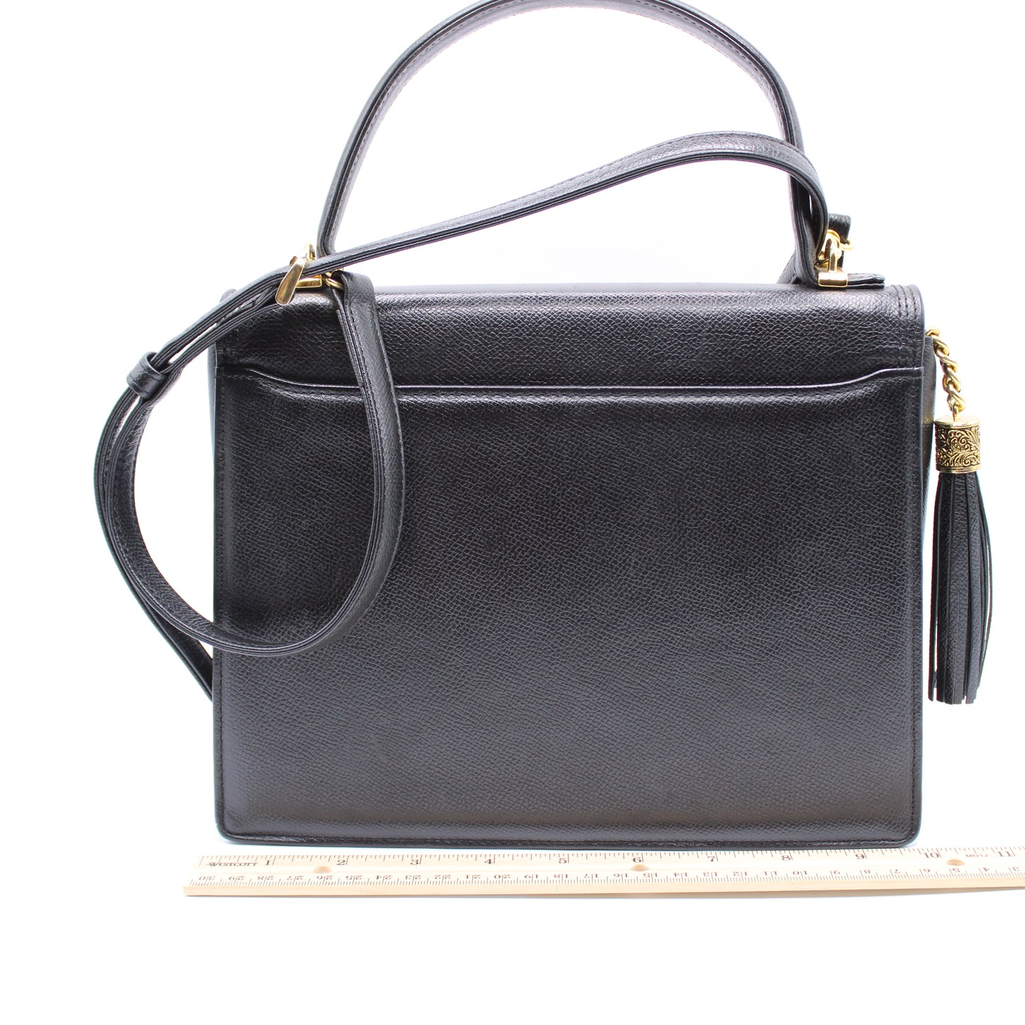 Valentino Garavani Classic Black Two-Way Kelly Crossbody Leather Bag