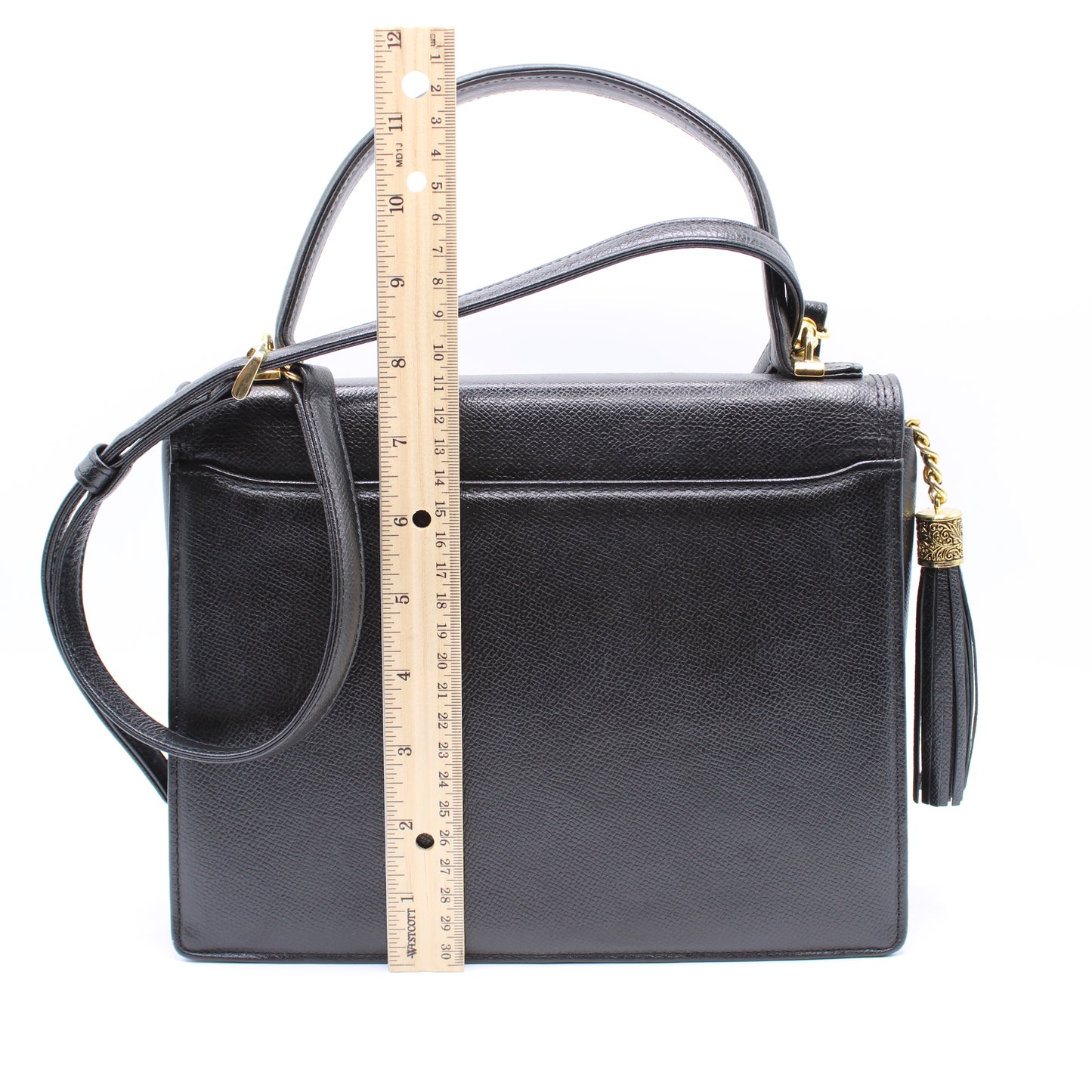 Valentino Garavani Classic Black Two-Way Kelly Crossbody Leather Bag