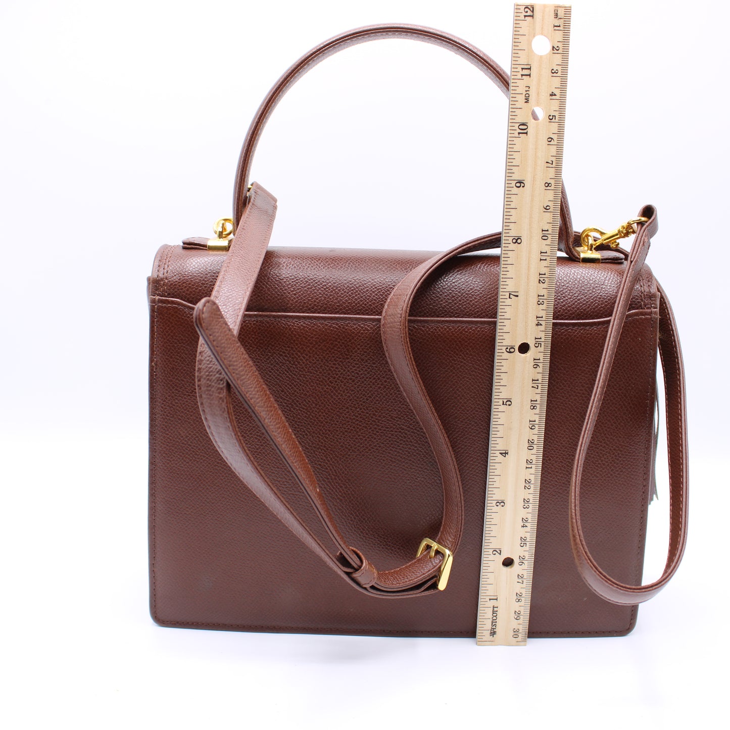 Valentino Garavani Brown Two Way Kelly Crossbody Leather Bag Vintage