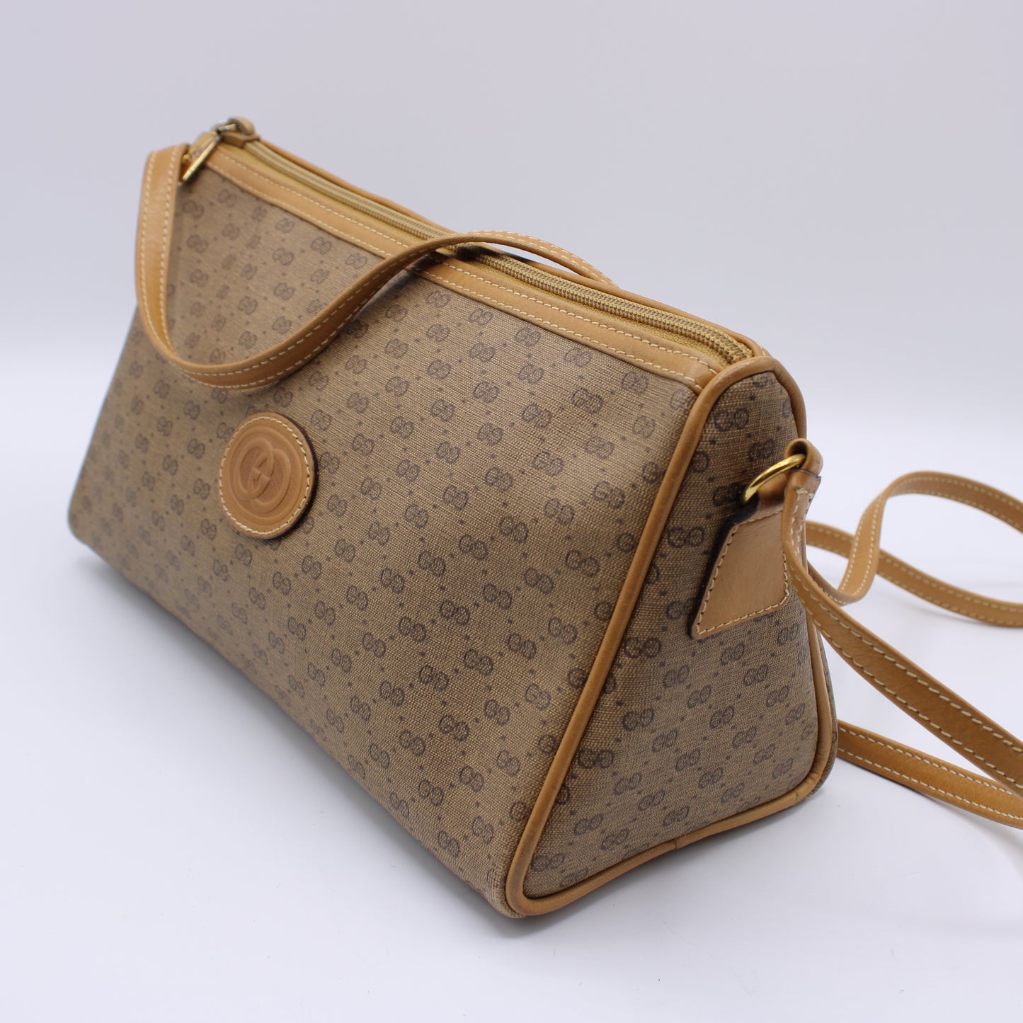 Gucci Micro Small GG Canvas Triangular Crossbody Bag Vintage