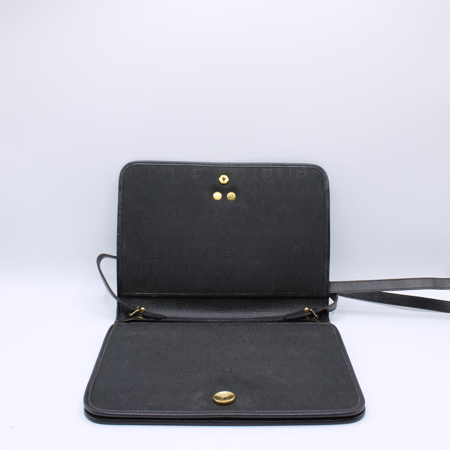 Christian Dior Opera Classic Black Leather Crossbody Bag Vintage