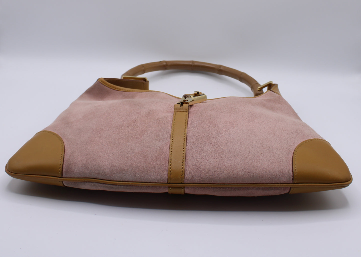 Gucci Pink Bamboo Handle Jackie O 1961 Hobo Bag Vintage