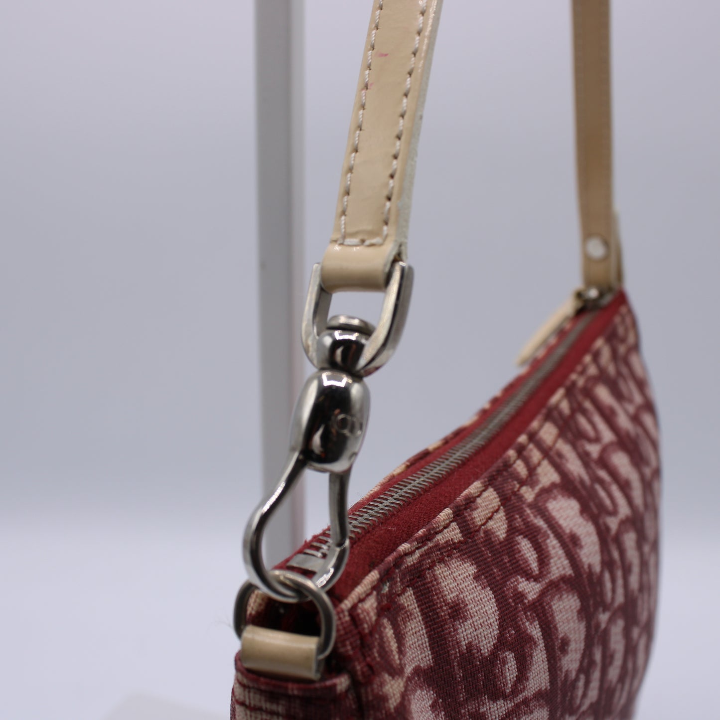 Christian Dior Diorissimo Burgundy Trotter Saddle Pouch Bag Vintage