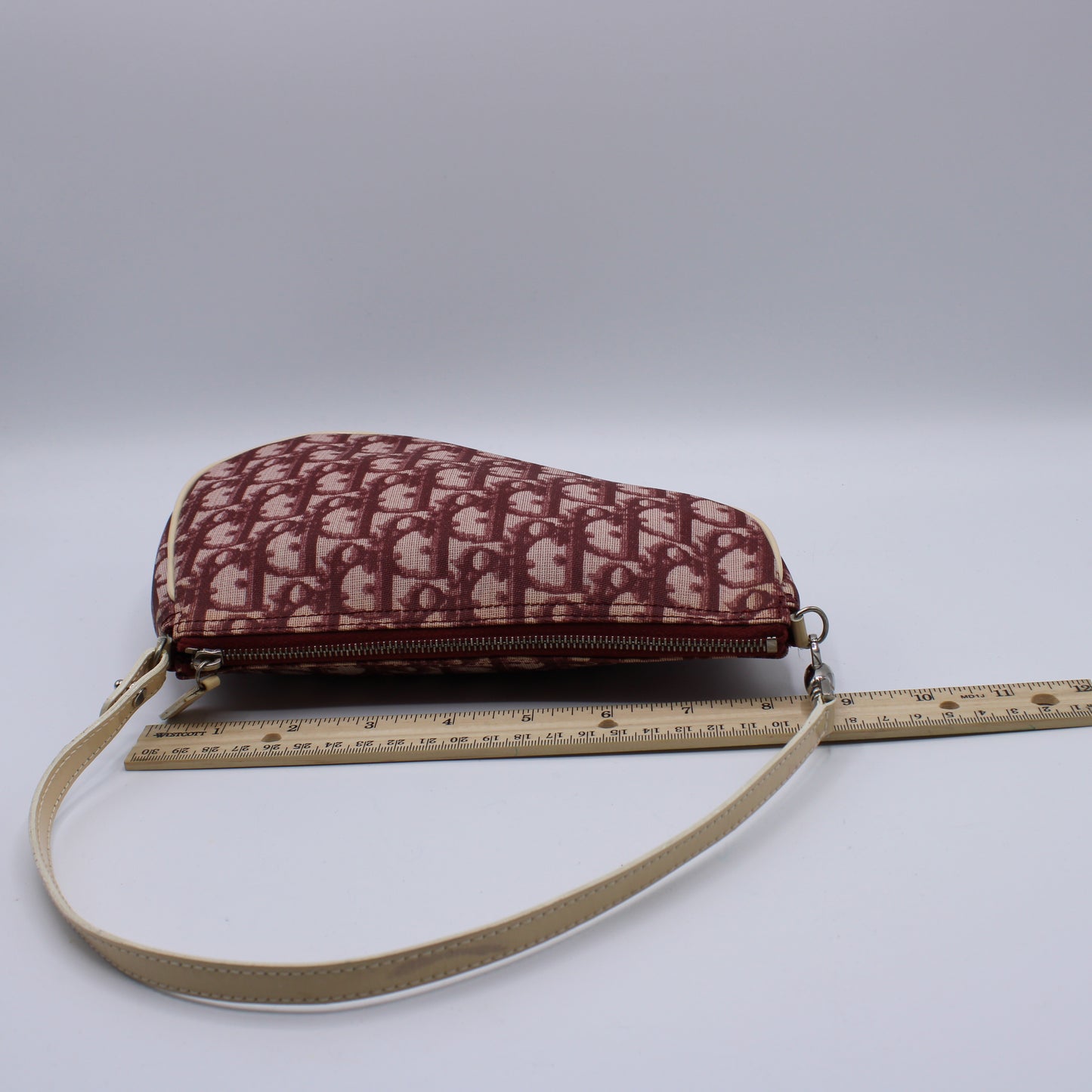 Christian Dior Diorissimo Burgundy Trotter Saddle Pouch Bag Vintage