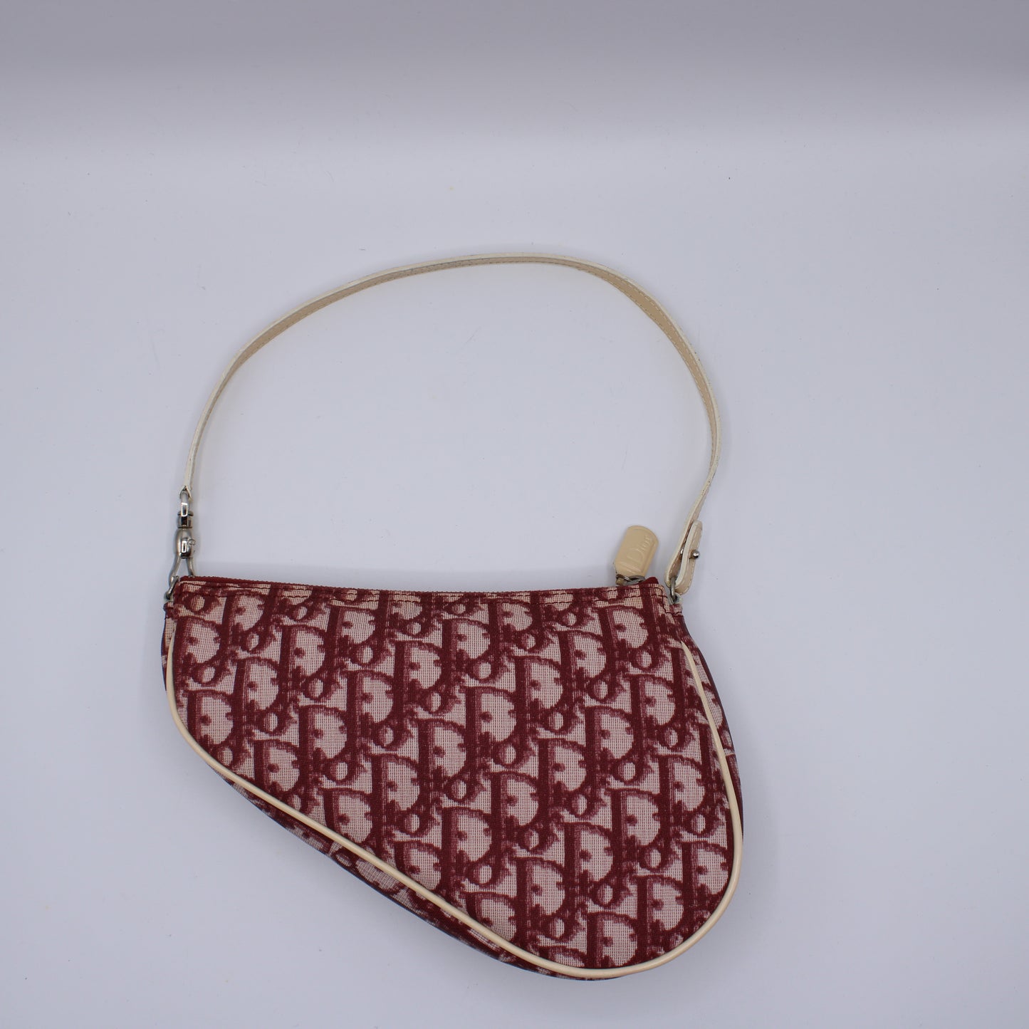 Christian Dior Diorissimo Burgundy Trotter Saddle Pouch Bag Vintage